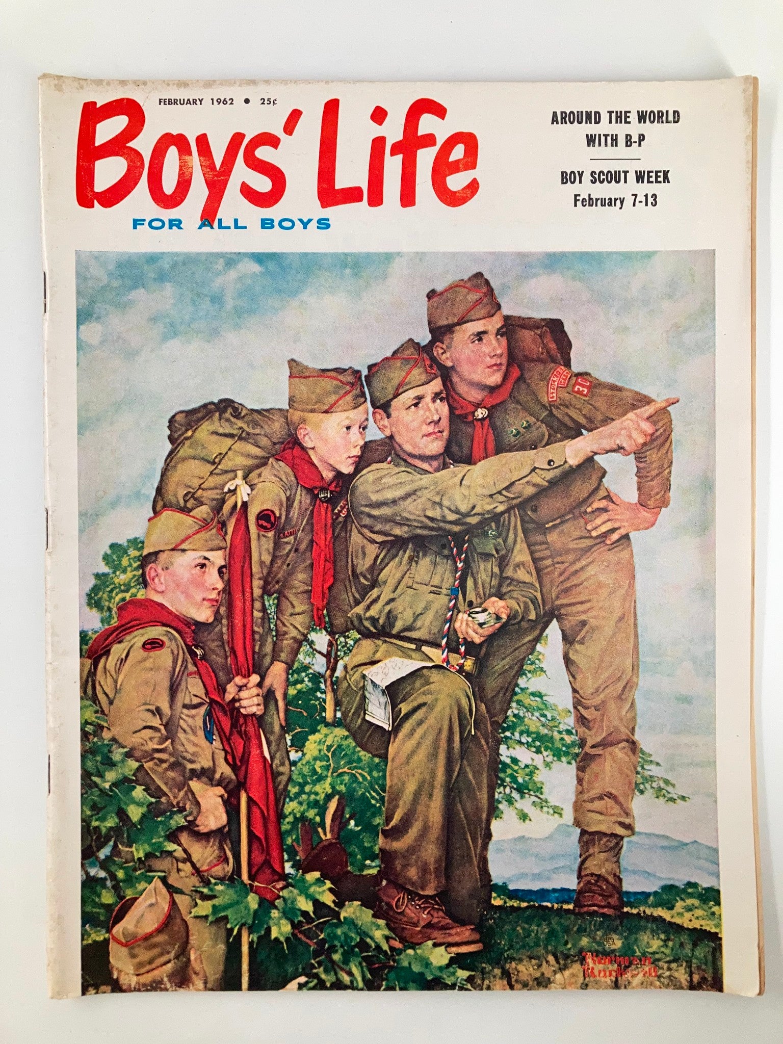 VTG Boys' Life Magazine February 1962 Around The World with B-P No Label