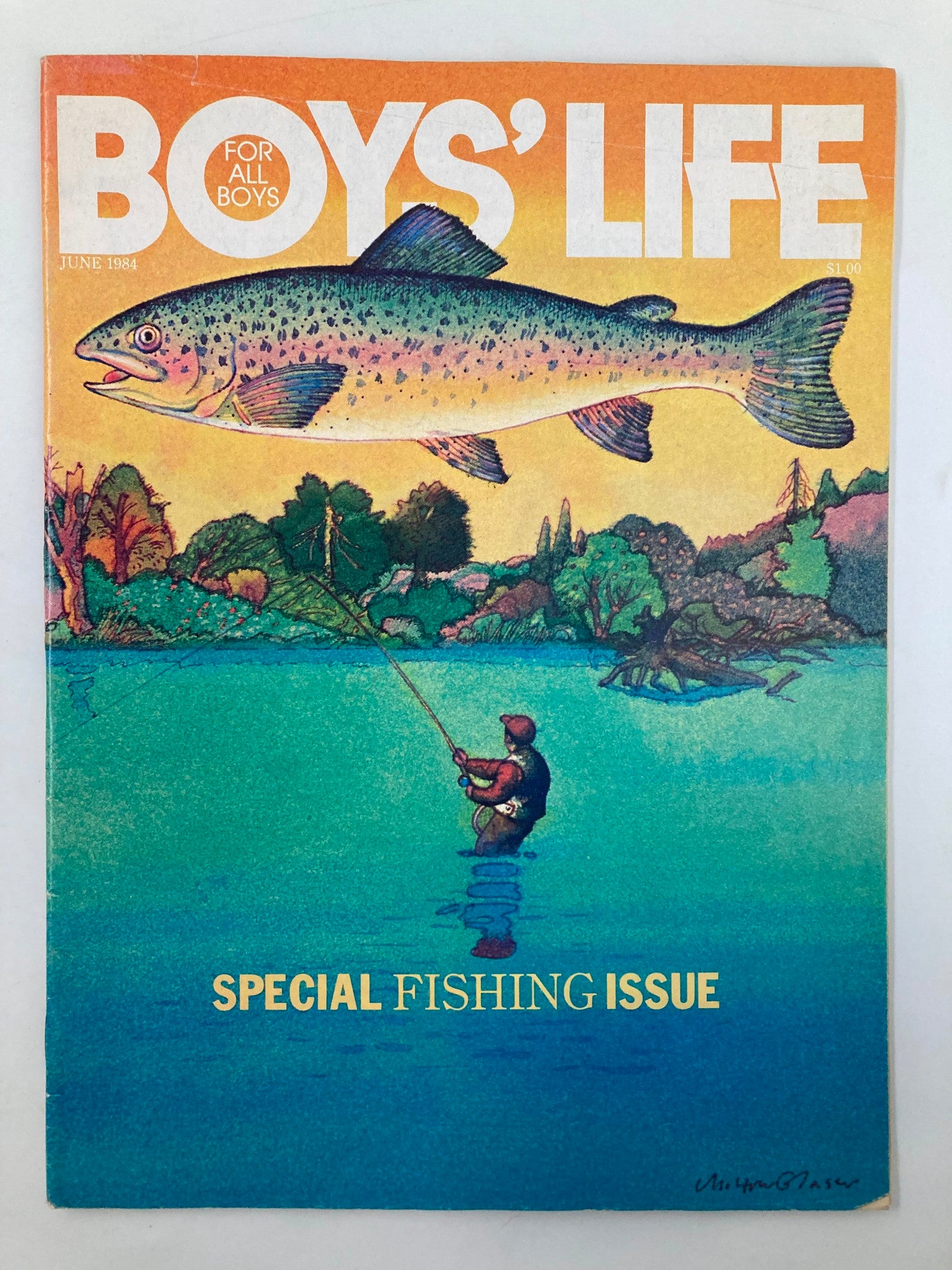 VTG Boys' Life Magazine June 1984 The Silver Salmon of Kodiak No Label