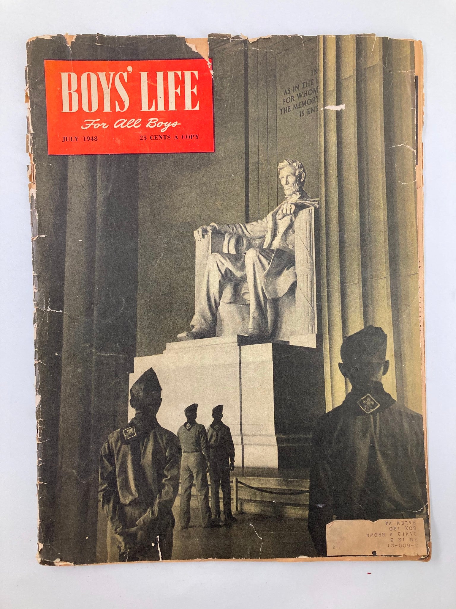 VTG Boys' Life Magazine July 1948 Lincoln Memorial in Our Nation's Capital