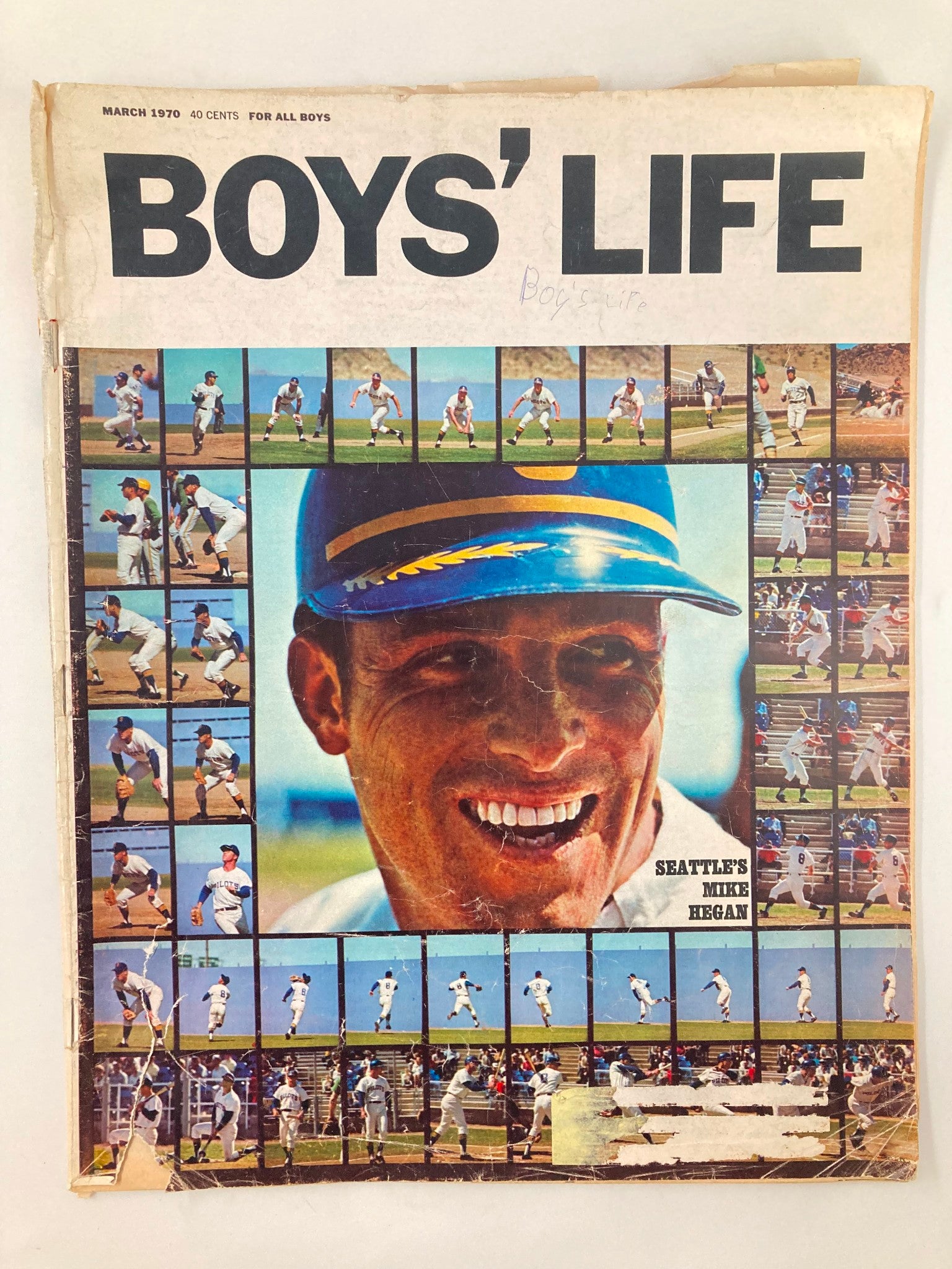 VTG Boys' Life Magazine March 1970 Mike Hegan of the Seattle Pilots