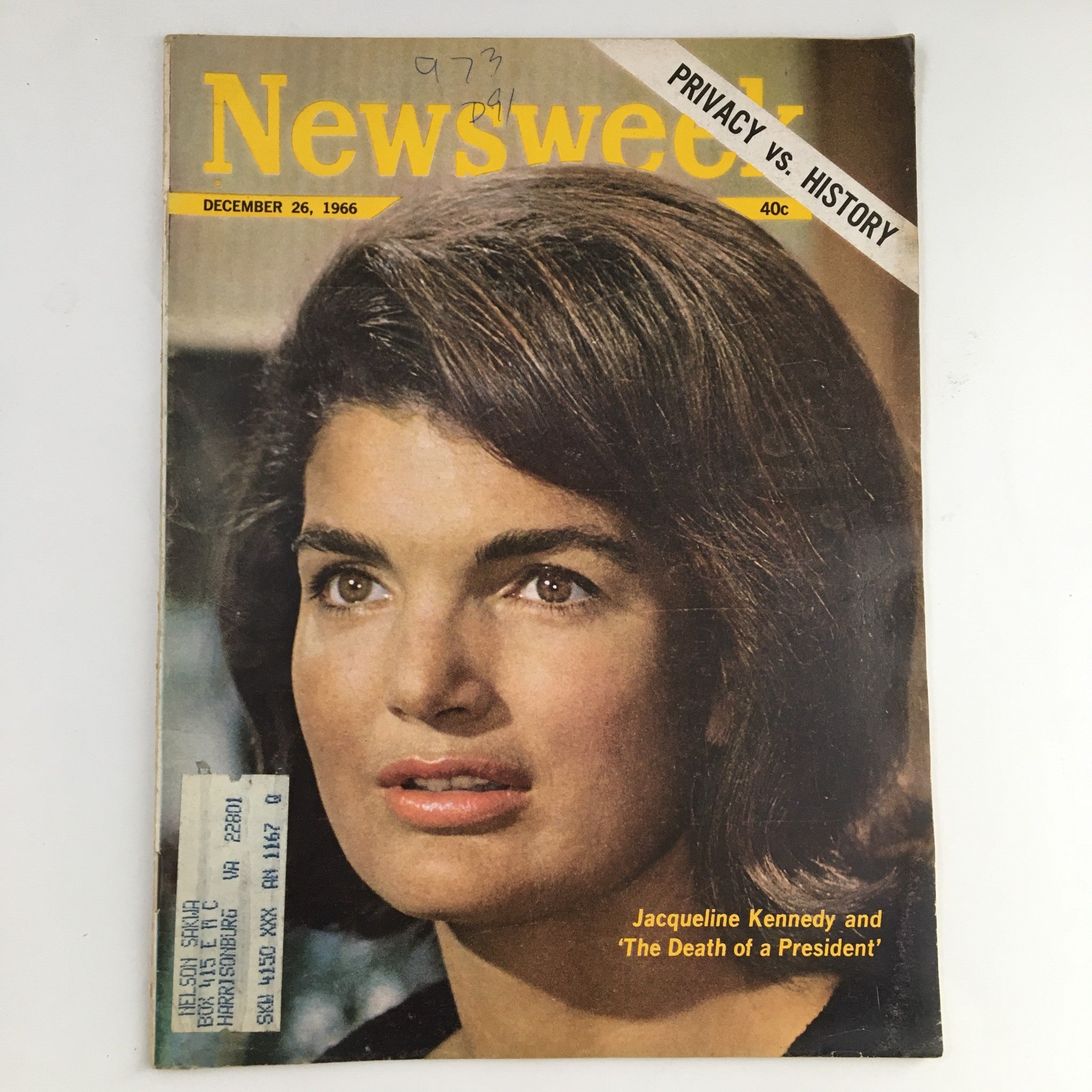 Newsweek Magazine December 26 1966 Jacqueline Kennedy & The Death of a President