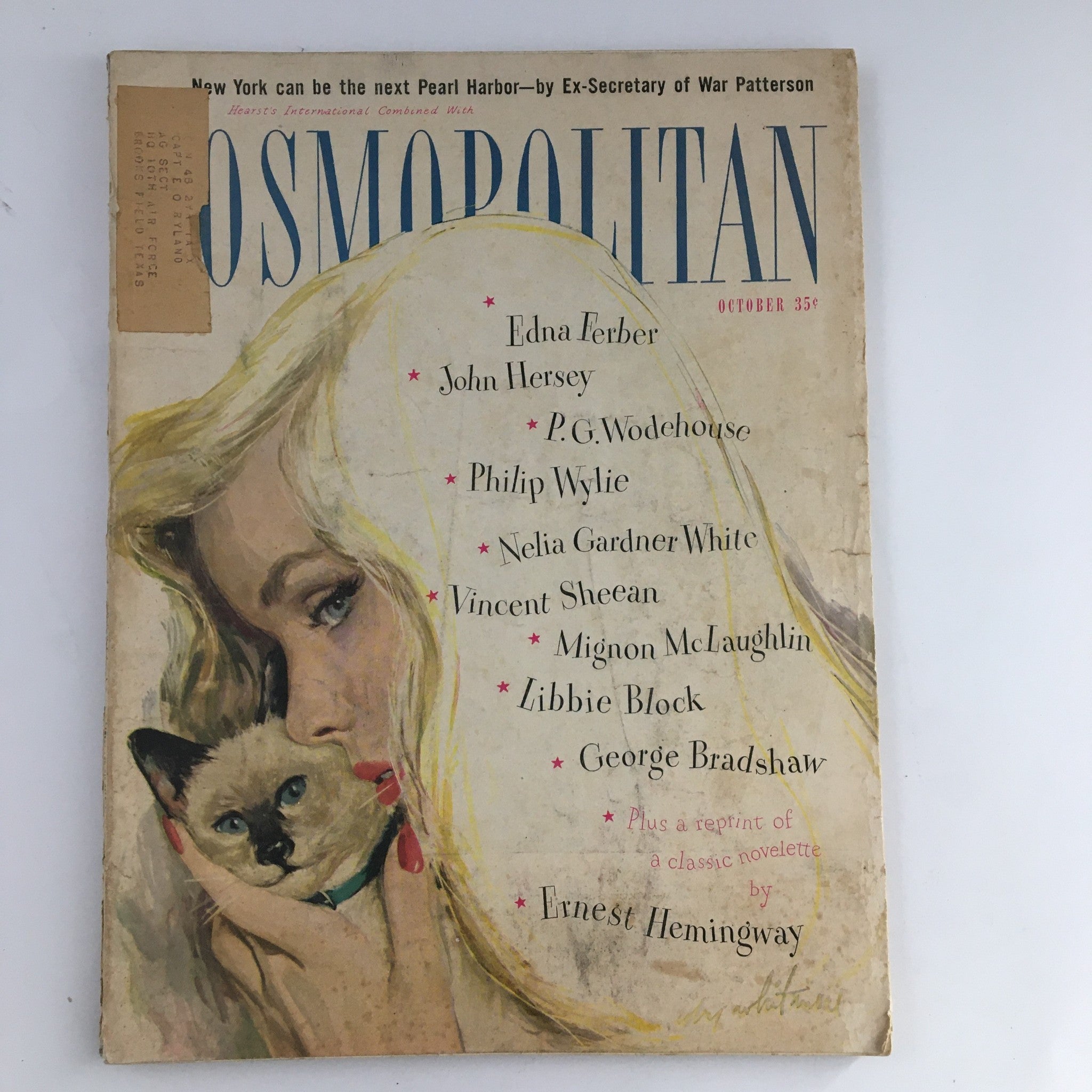 Cosmopolitan Magazine October 1947 Edna Ferber, John Hershey and Philip Wylie