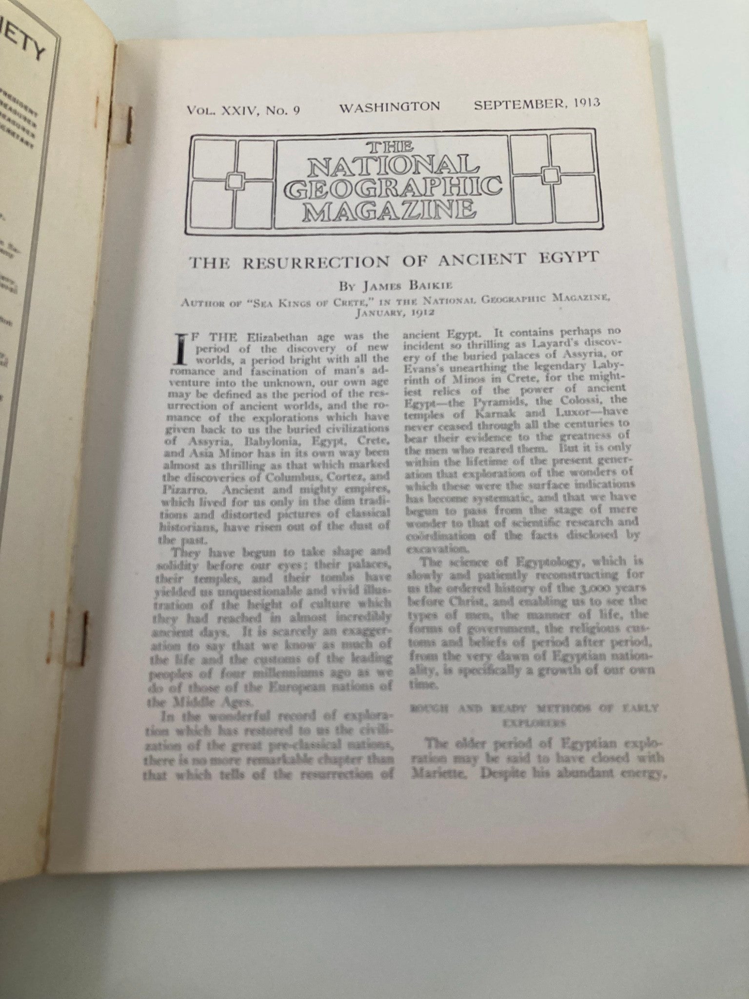 VTG The National Geographic Magazine September 1913 The Sacred Ibis Cemetery