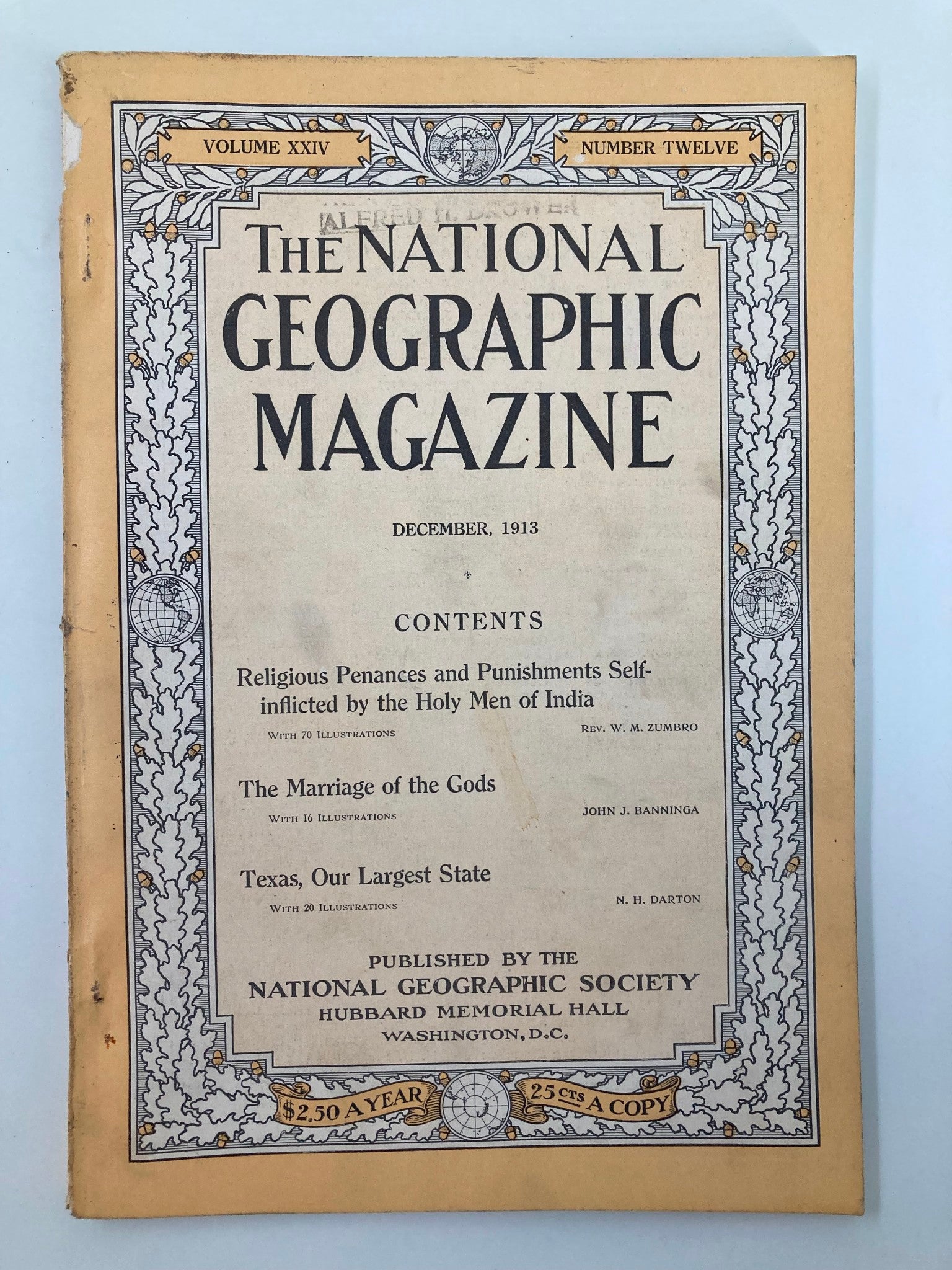 VTG The National Geographic Magazine December 1913 The Marriage of the Gods