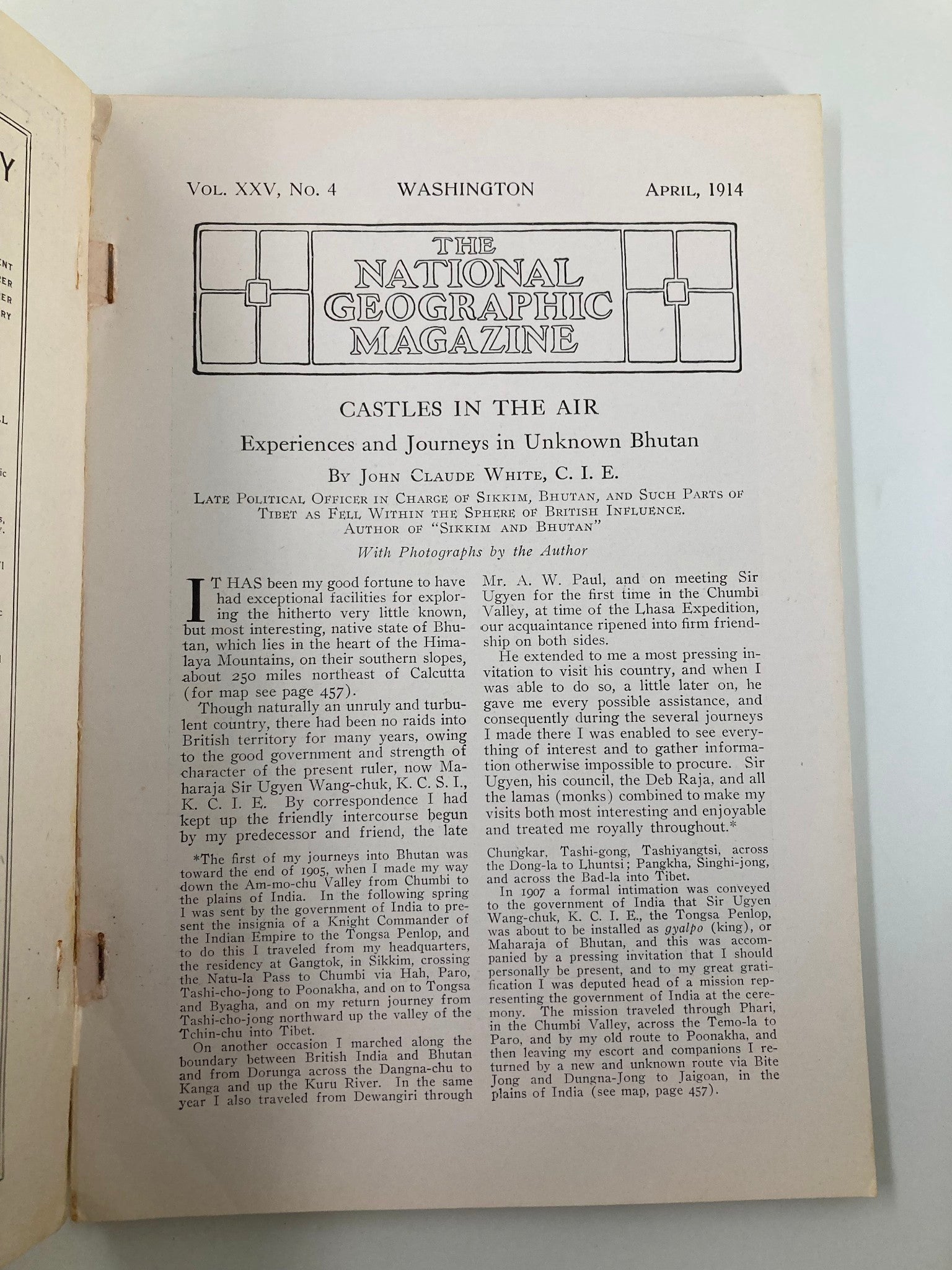 VTG The National Geographic Magazine April 1914 Castles in the Air