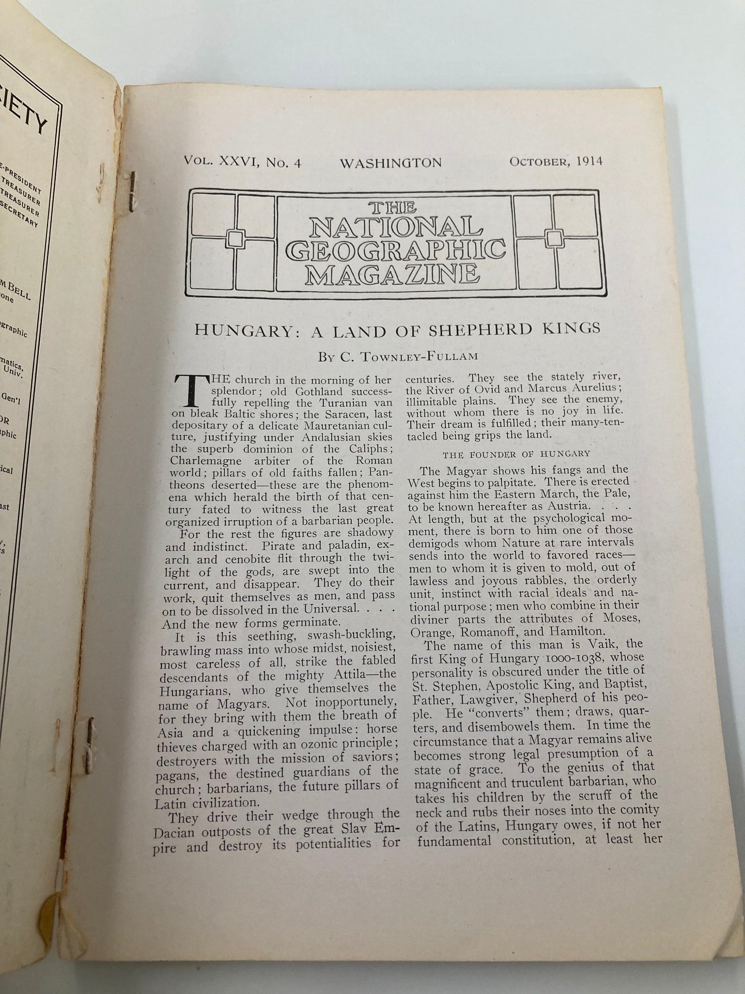 VTG The National Geographic Magazine October 1914 Hungary Land of Shepherd Kings