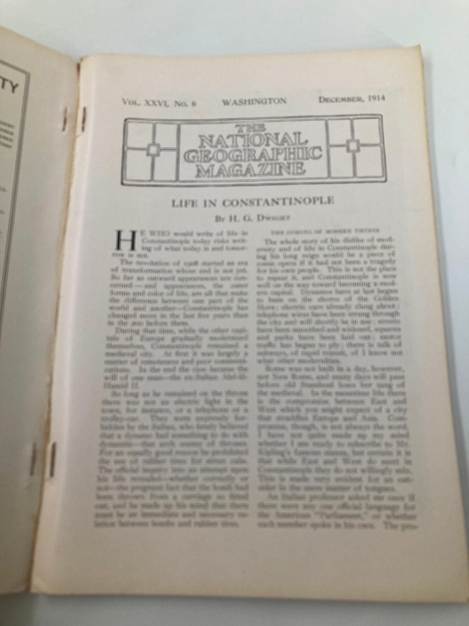 VTG The National Geographic Magazine December 1914 Life in Constantinople