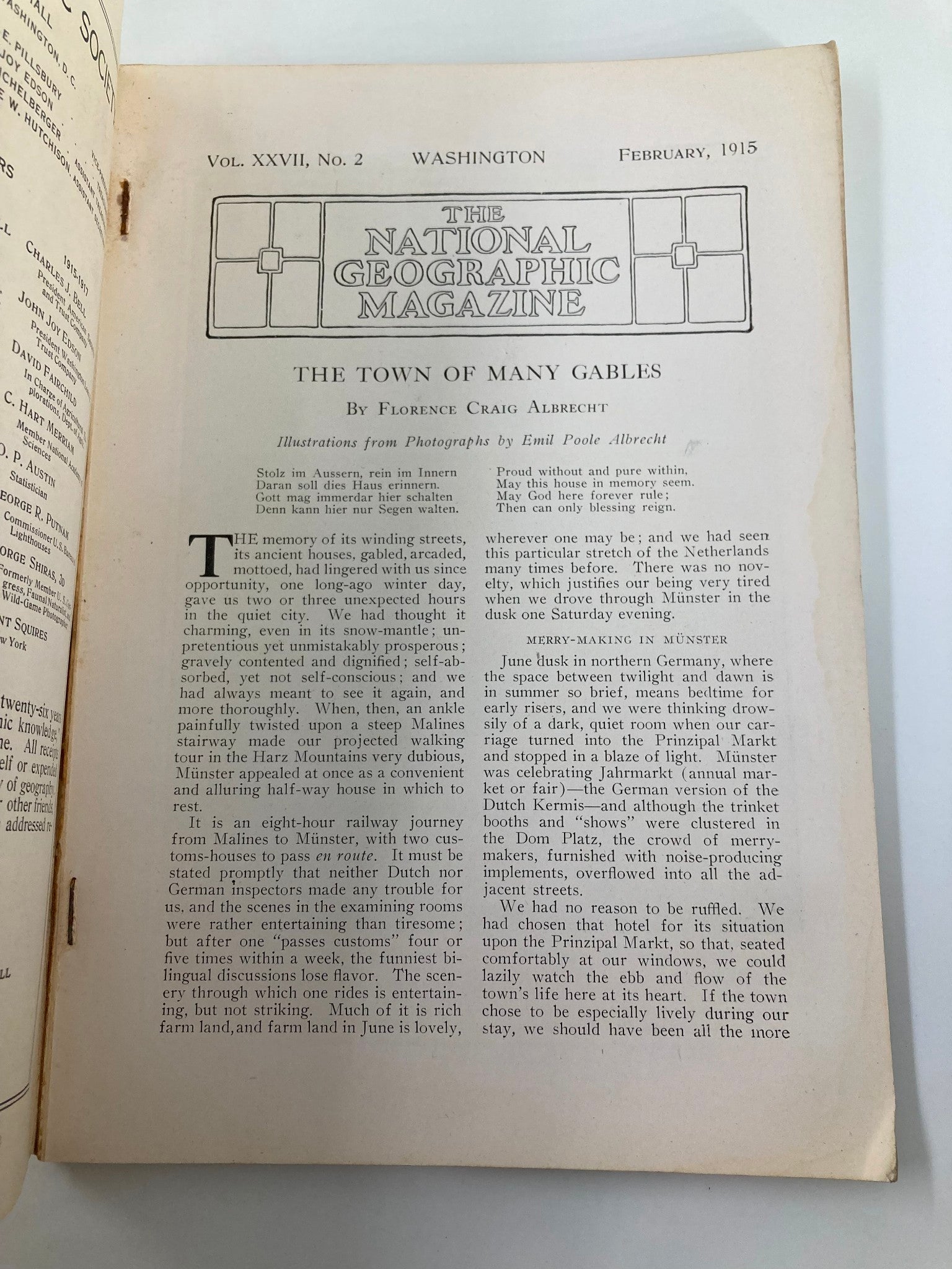 VTG The National Geographic Magazine February 1915 The Story of Machu Picchu