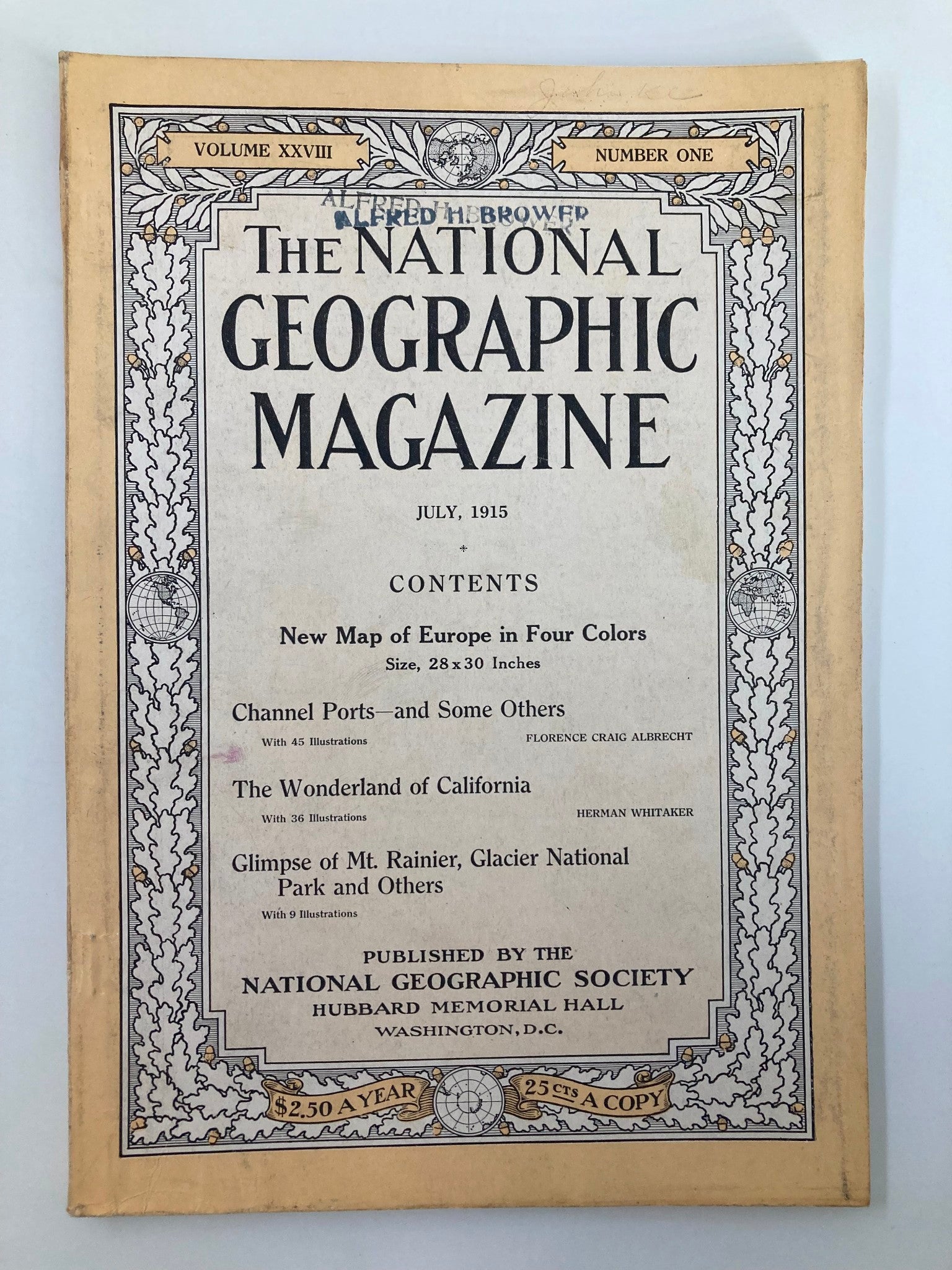 VTG The National Geographic Magazine July 1915 The Wonderland of California