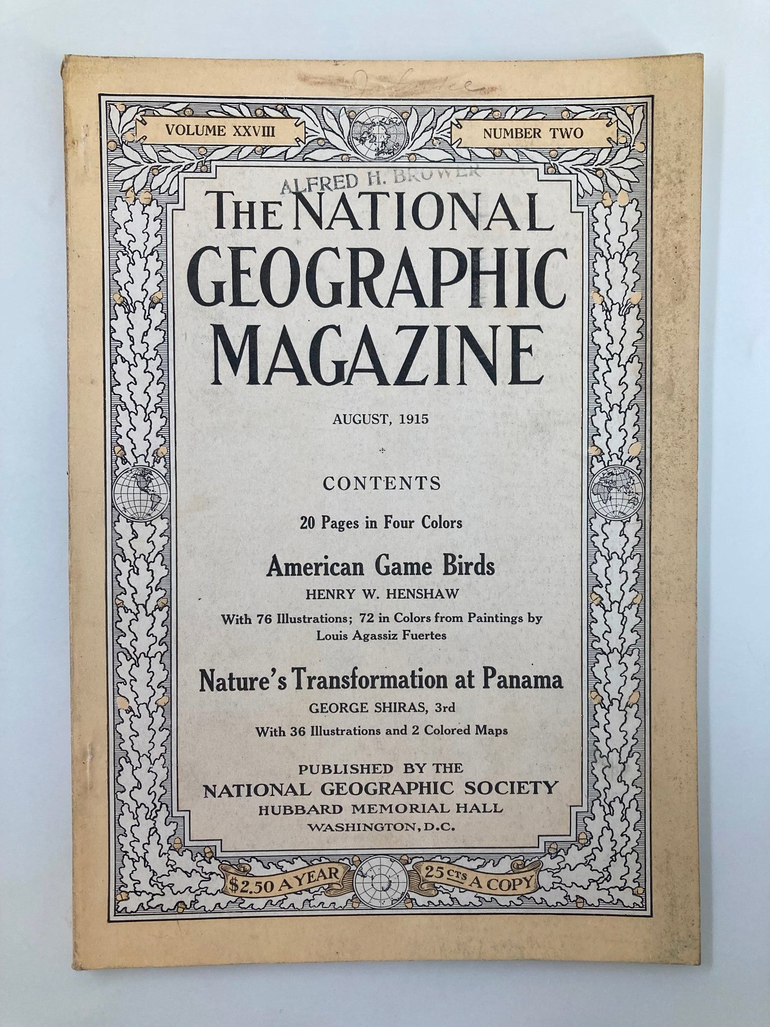 VTG The National Geographic Magazine August 1915 Nature's Transformation Panama