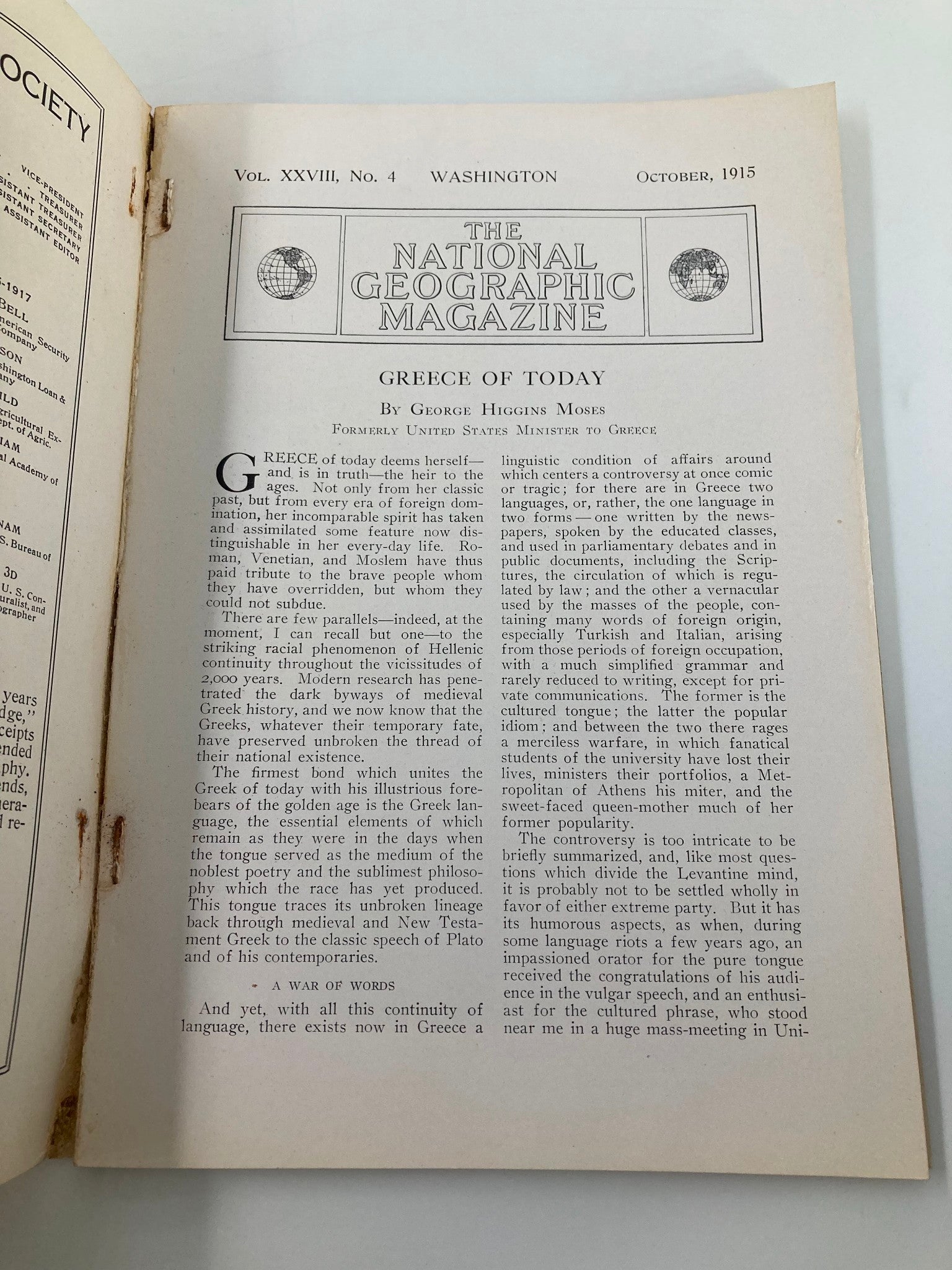 VTG The National Geographic Magazine October 1915 Armenia and the Armenians