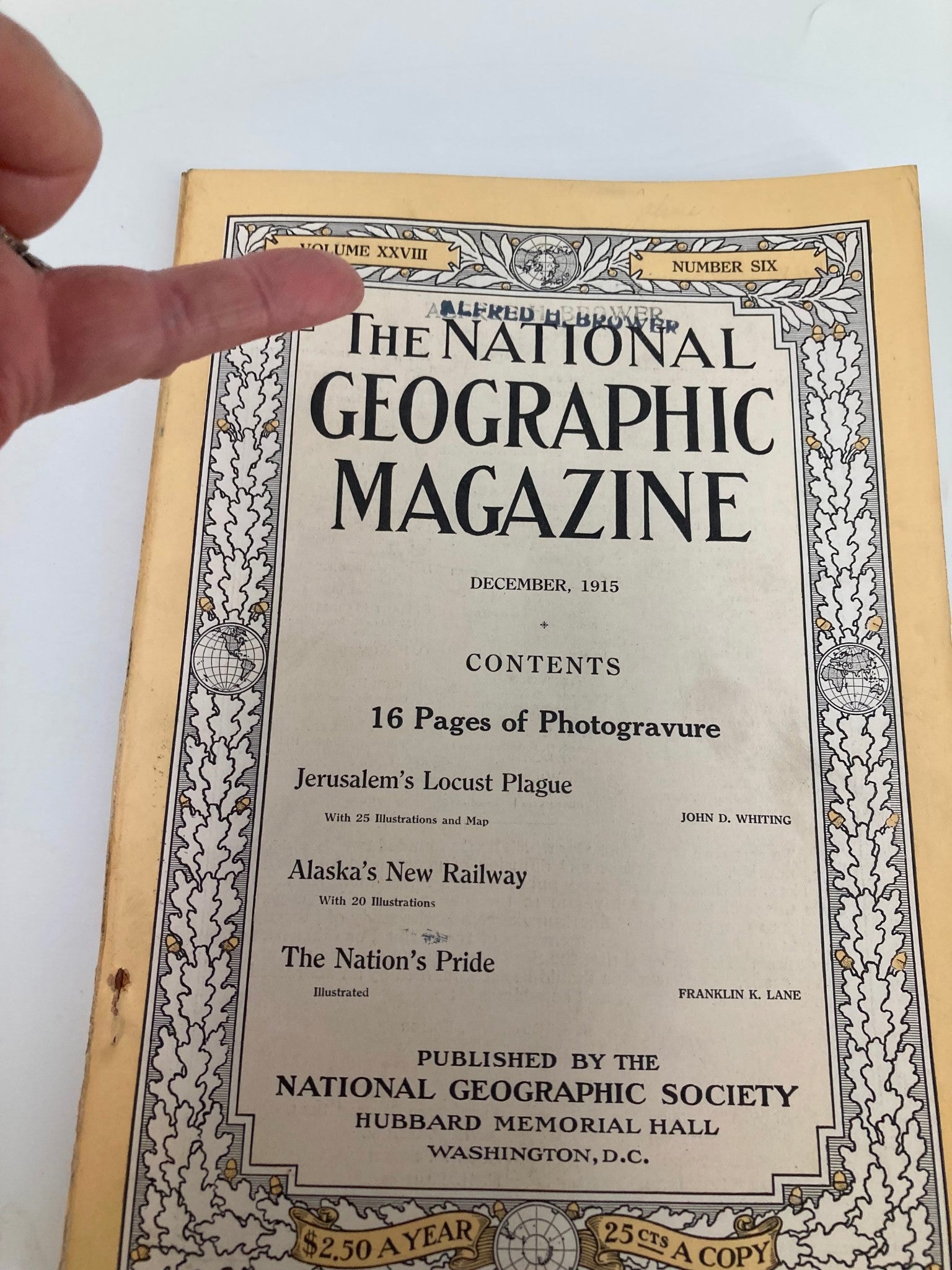 VTG The National Geographic Magazine December 1915 Jerusalem's Locust Plague