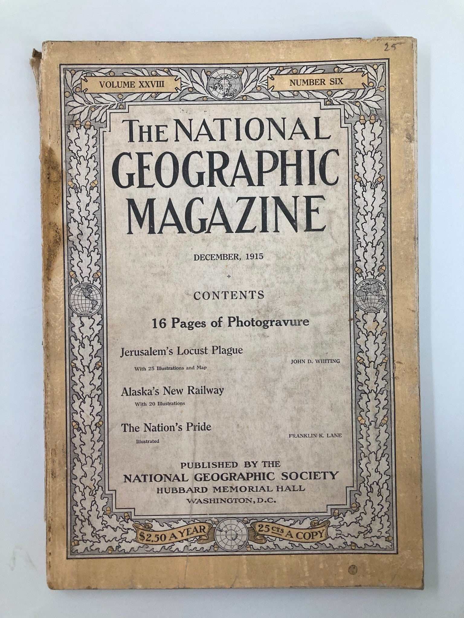 VTG The National Geographic Magazine December 1915 The Nation's Pride No Label