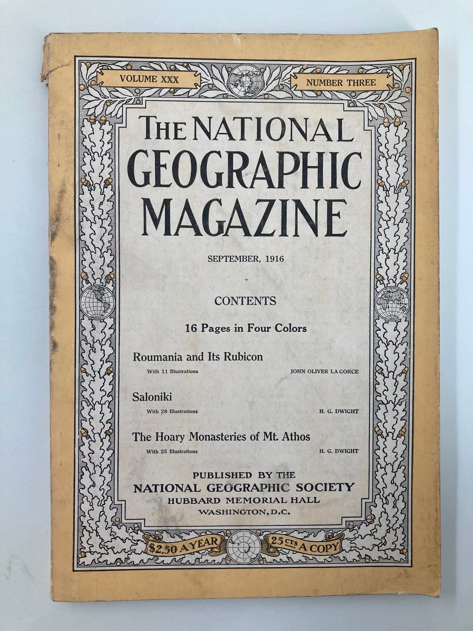 VTG The National Geographic Magazine September 1916 Romania and Its Rubicon