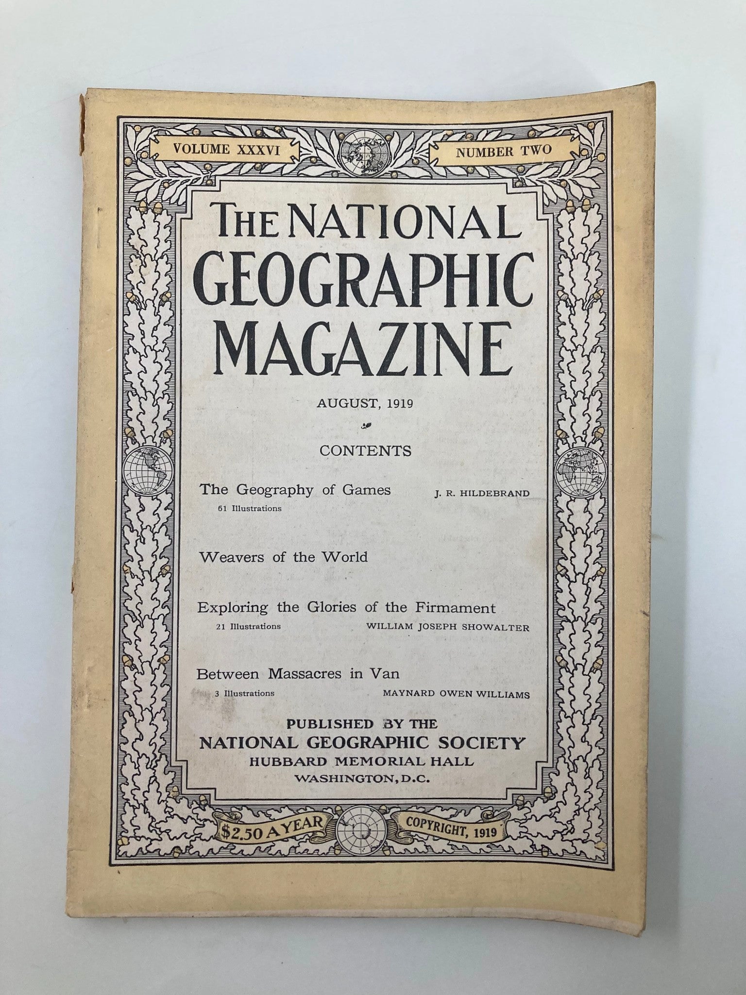 VTG The National Geographic Magazine August 1919 The Geography of Games No Label