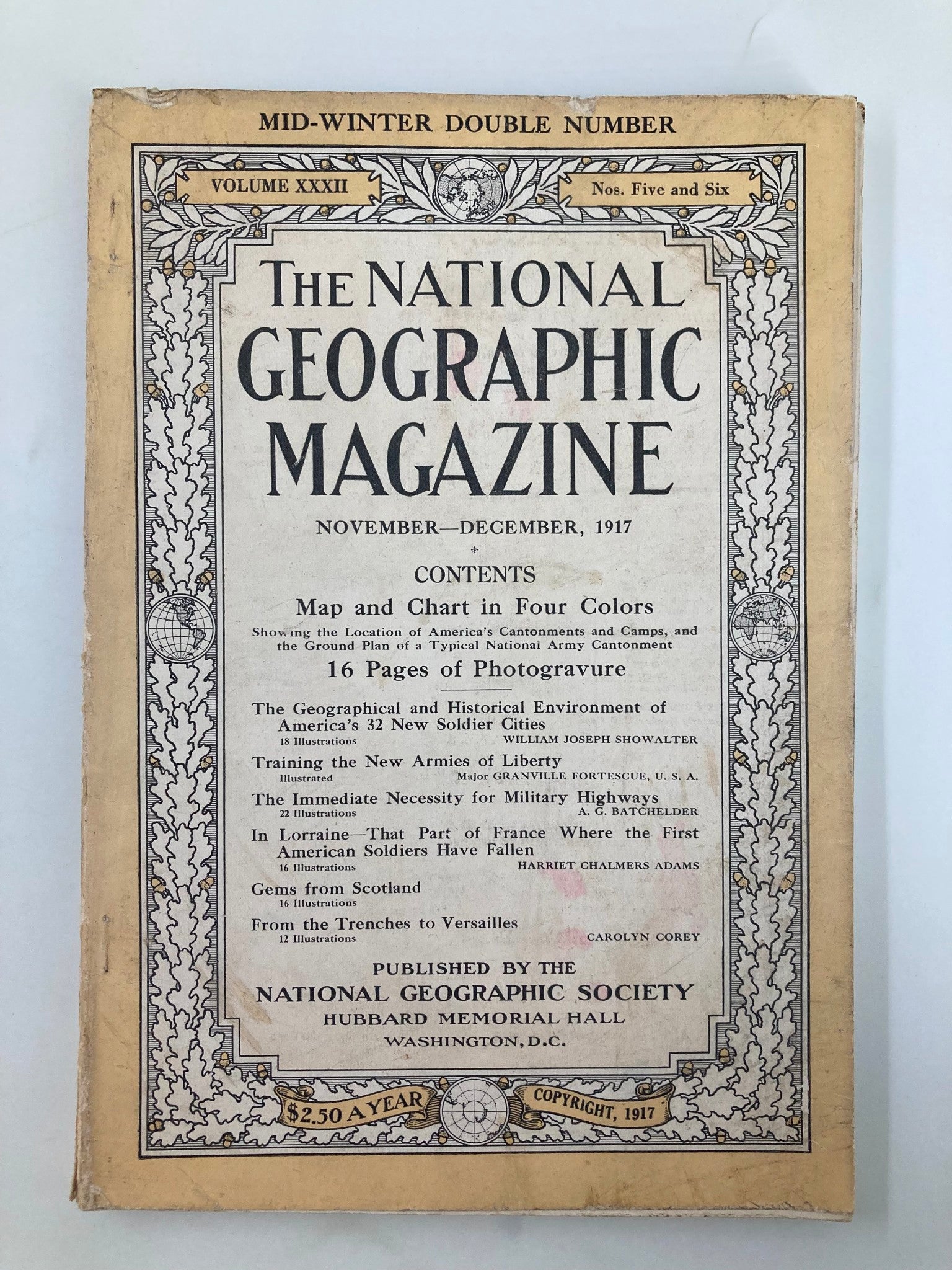 VTG The National Geographic Magazine November 1917 From the Trenches-Versailles