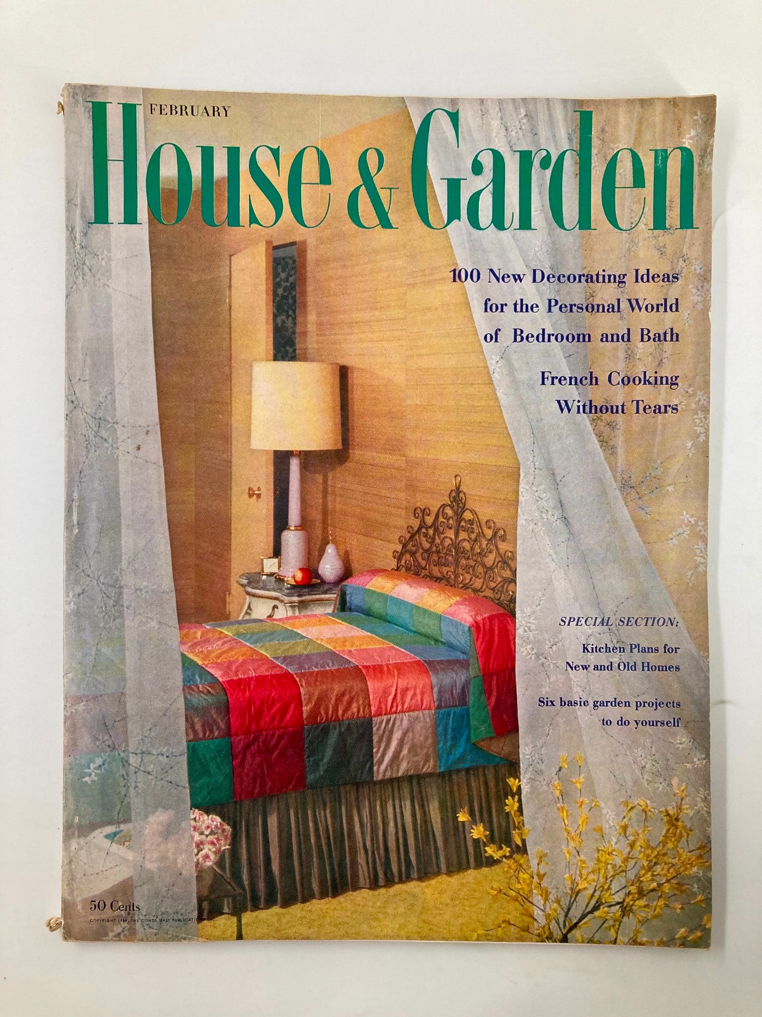 VTG House & Garden Magazine February 1956 French Cooking without Tears No Label