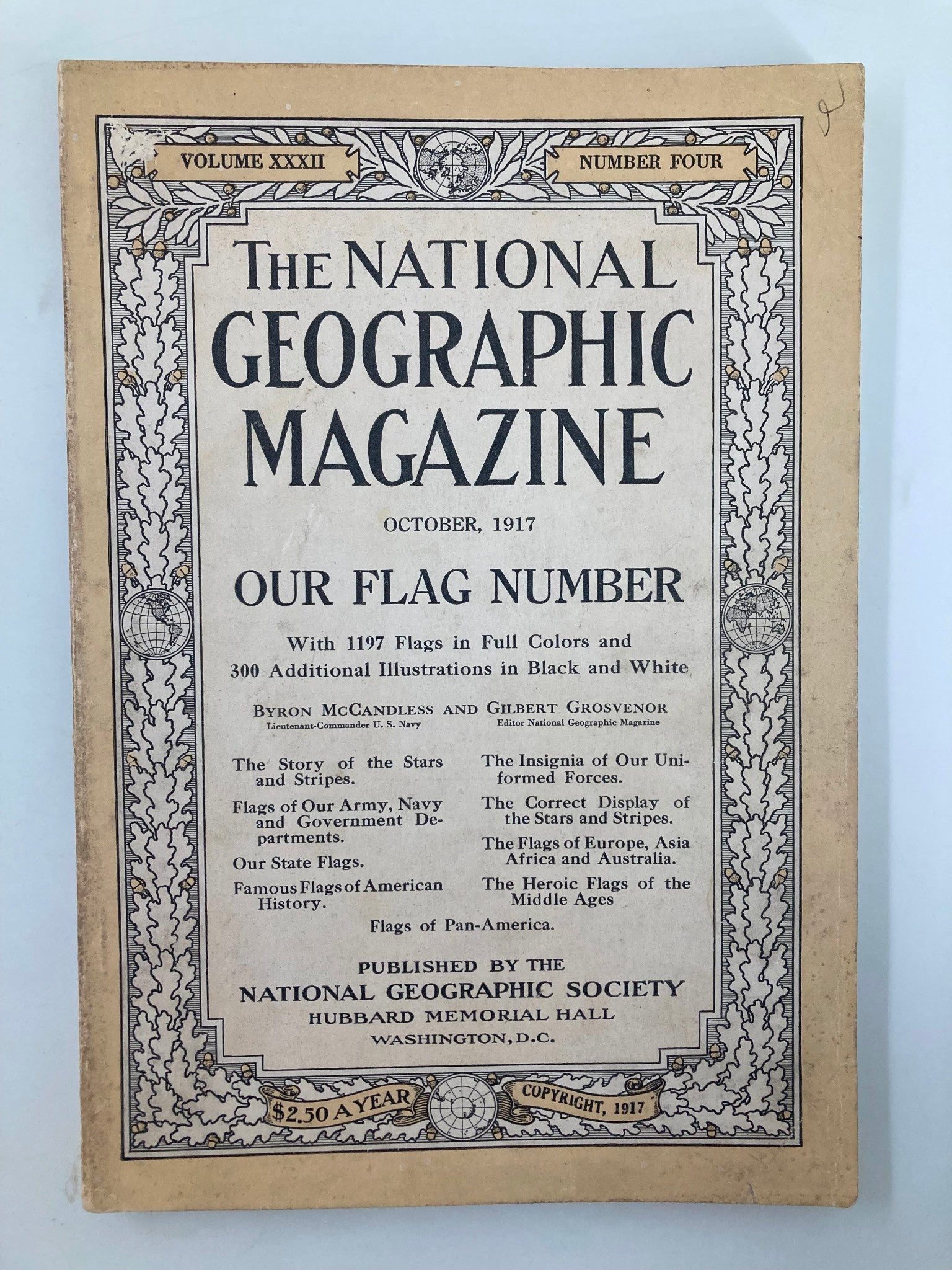 VTG The National Geographic Magazine October 1917 Story of the Stars & Stripes