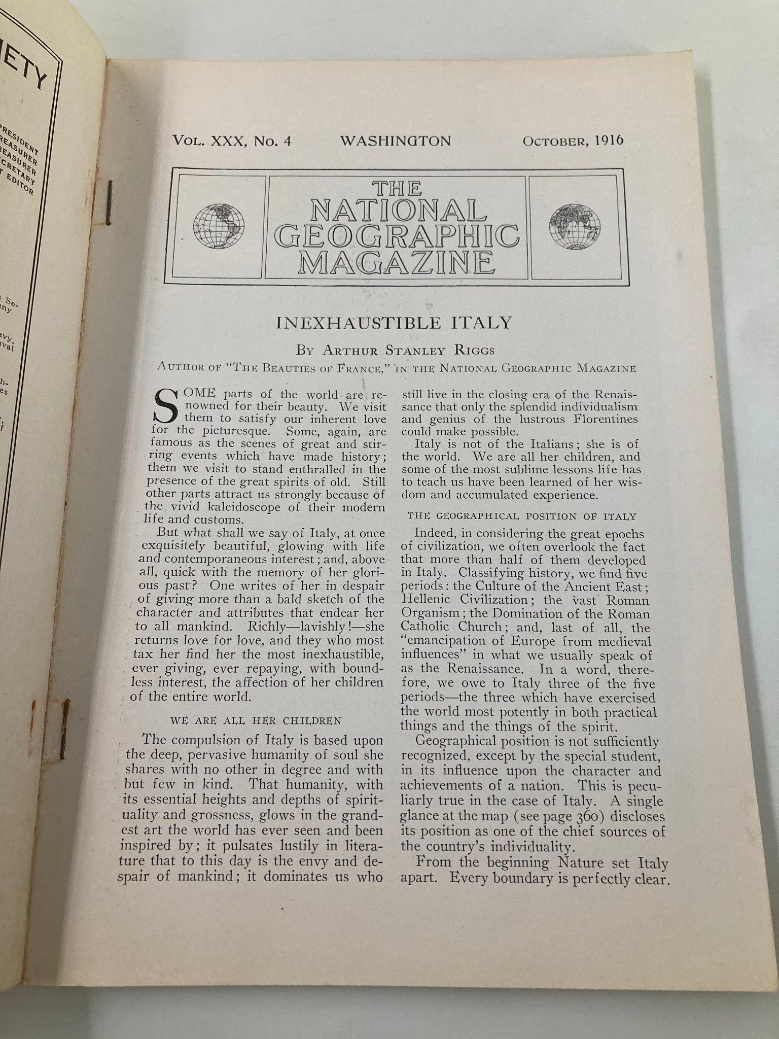 VTG Nat Geo Magazine October 1916