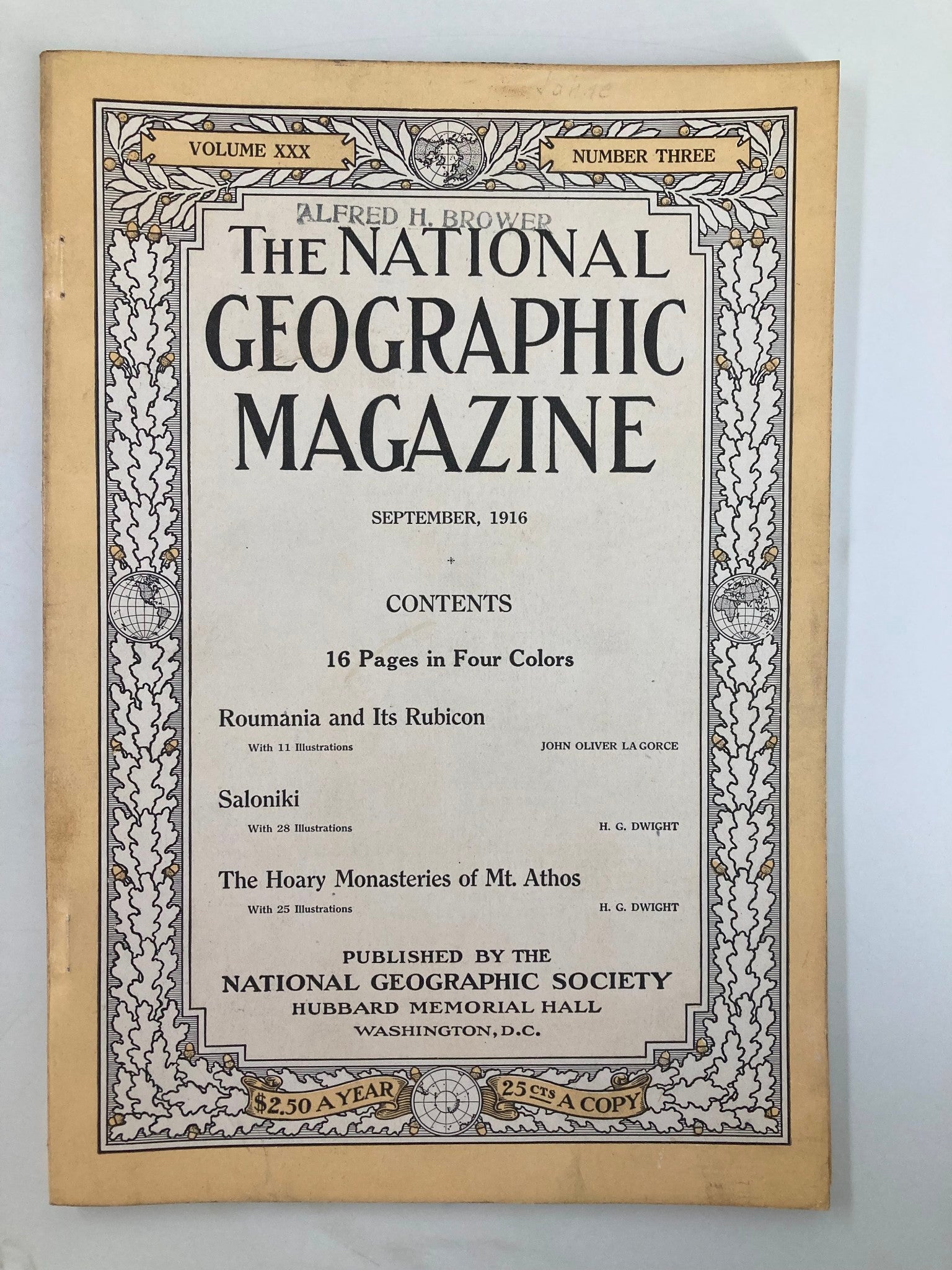 VTG The National Geographic Magazine September 1916 Roumania and its Rubicon