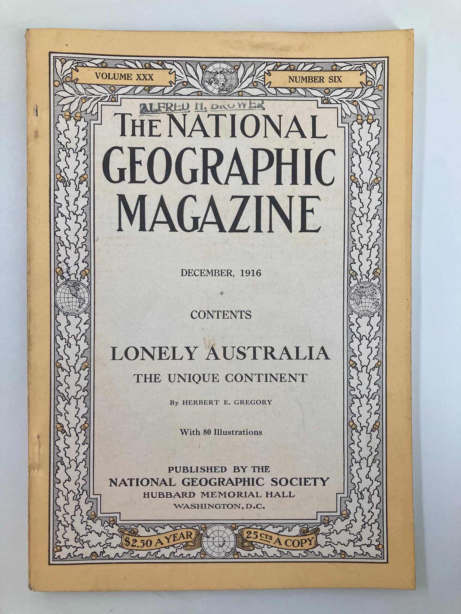 VTG The National Geographic Magazine Deccember 1916 The Lonely Australia