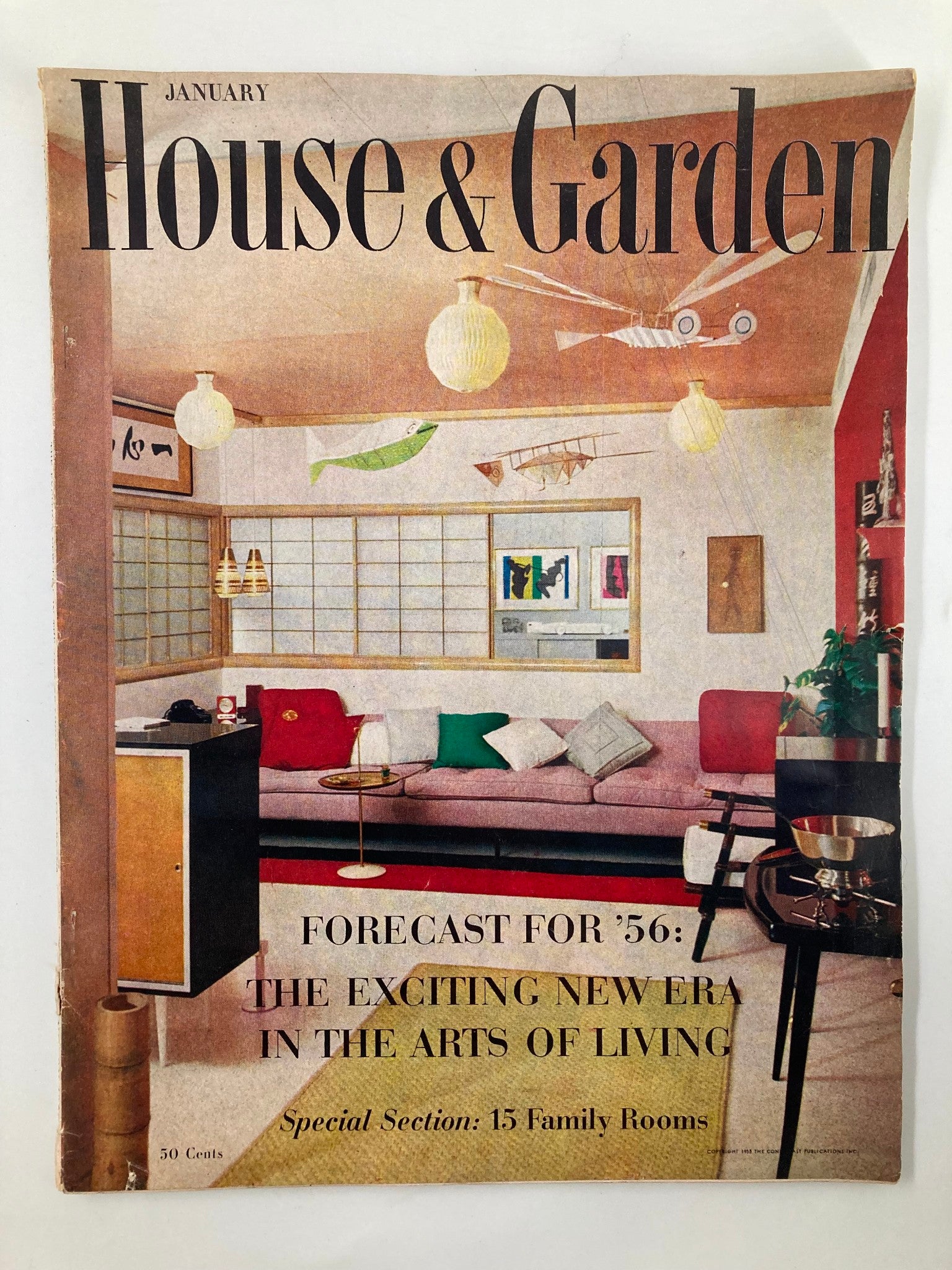 VTG House & Garden Magazine January 1956 The Exciting New Era Arts of Living