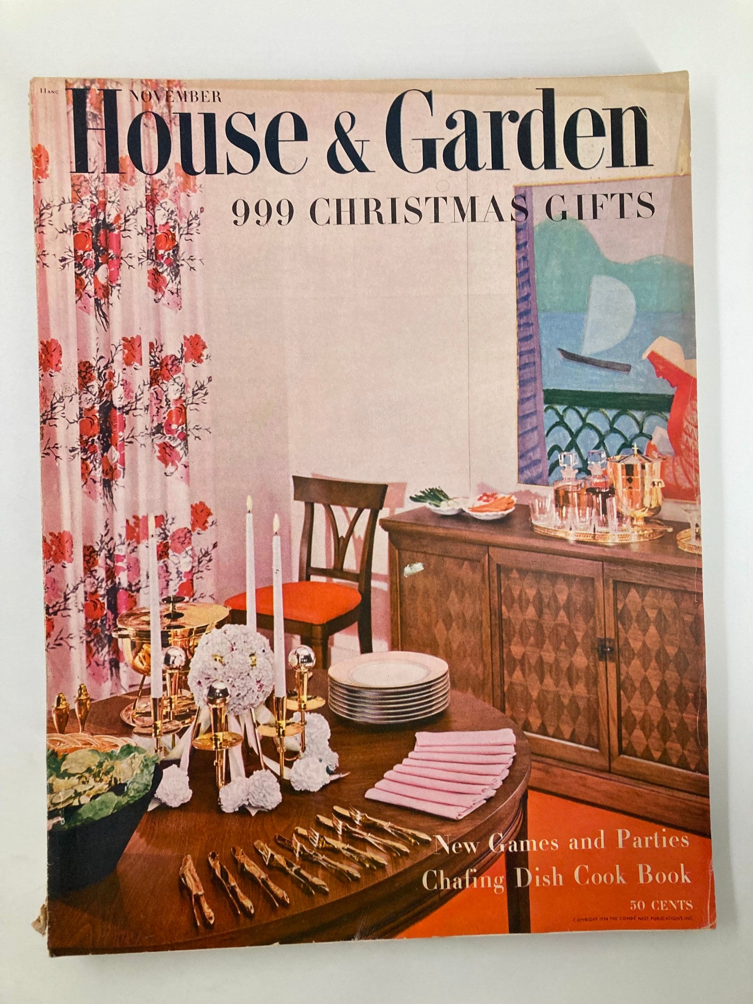 VTG House & Garden Magazine November 1954 Chafing Dish Cook Book No Label