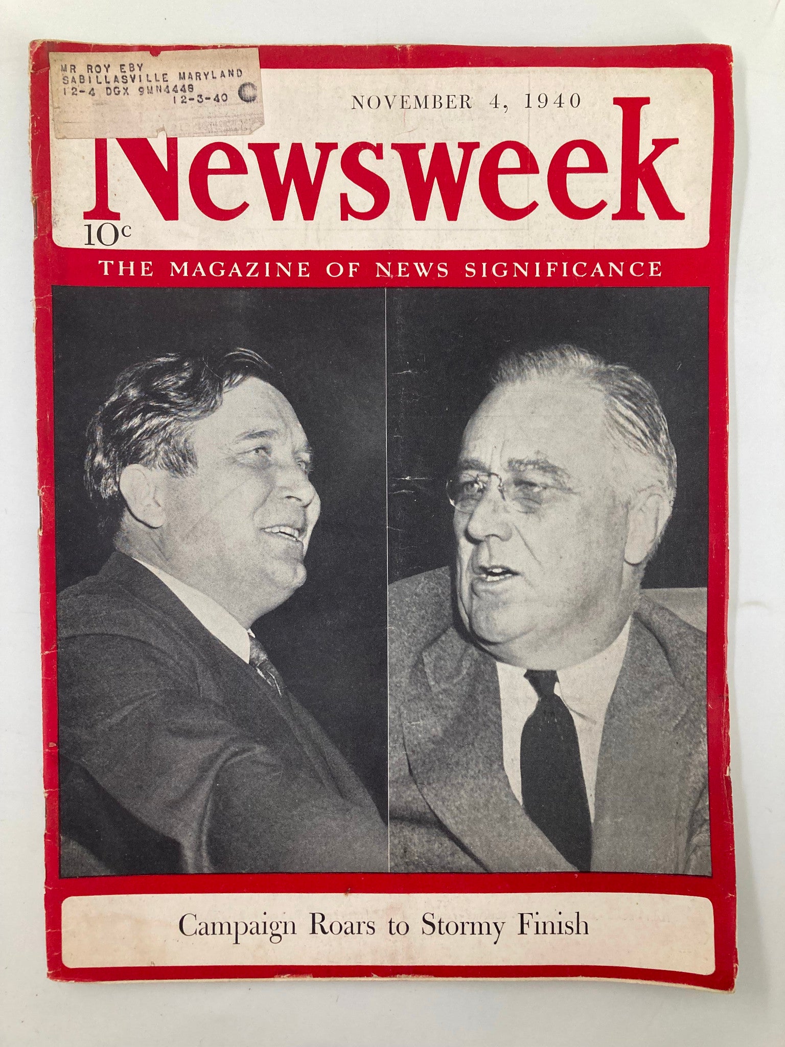 VTG Newsweek Magazine November 4 1940 Campaign Roars to Stormy Finish