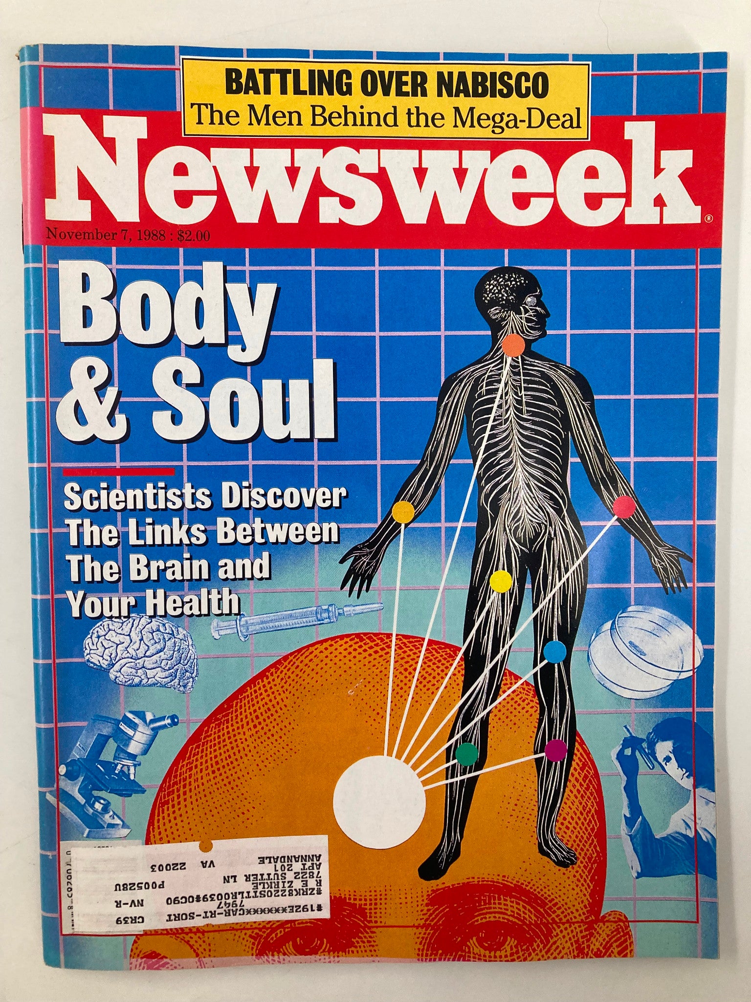 VTG Newsweek Magazine November 7 1988 Body & Soul Links Between Brain & Health