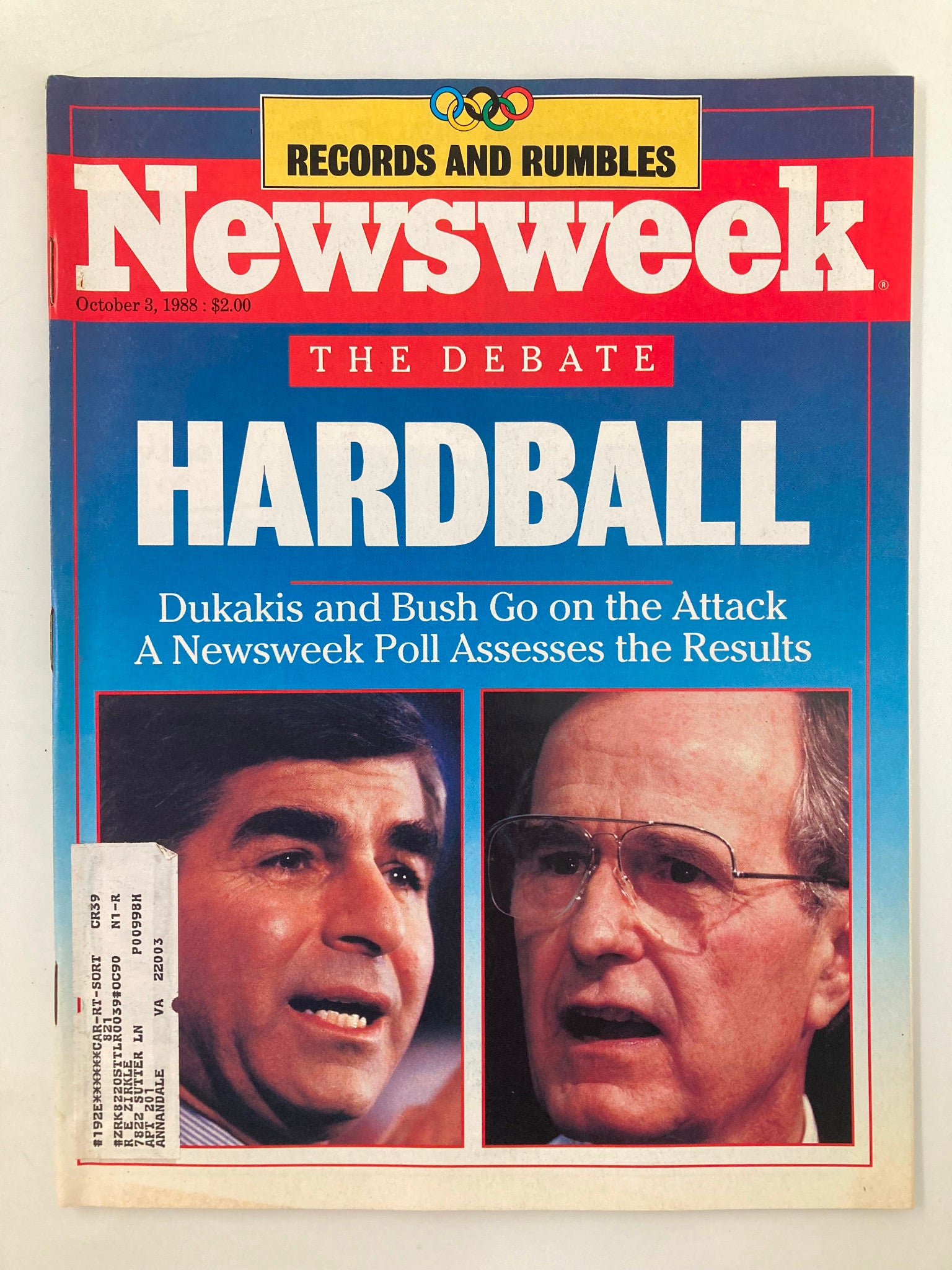 VTG Newsweek Magazine October 3 1988 Michael S. Dukakis and George W. Bush