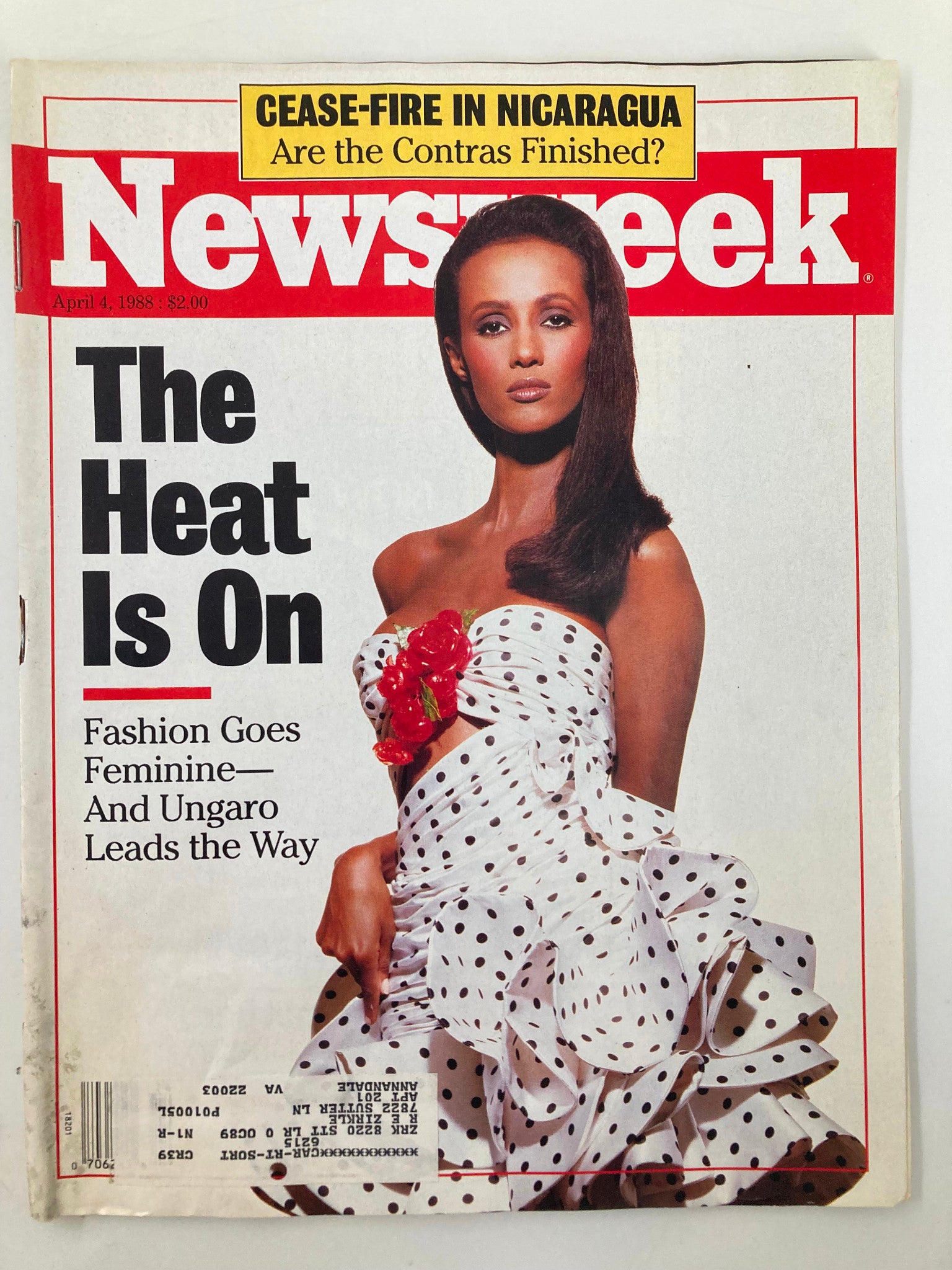 VTG Newsweek Magazine April 4 1988 Iman Fashion Goes Feminine The Heat Is On