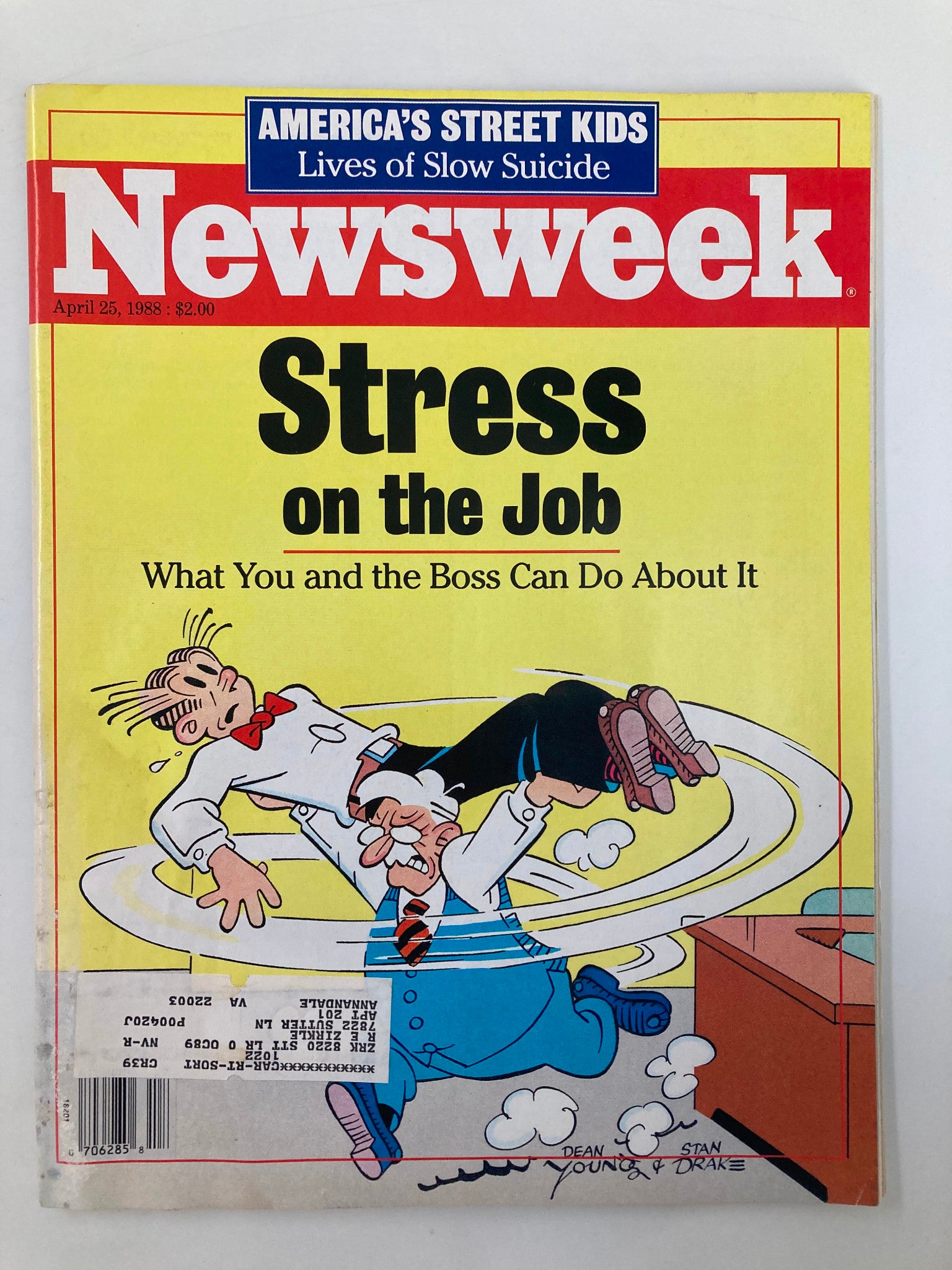 VTG Newsweek Magazine April 25 1988 Stress on the Job & America's Street Kids