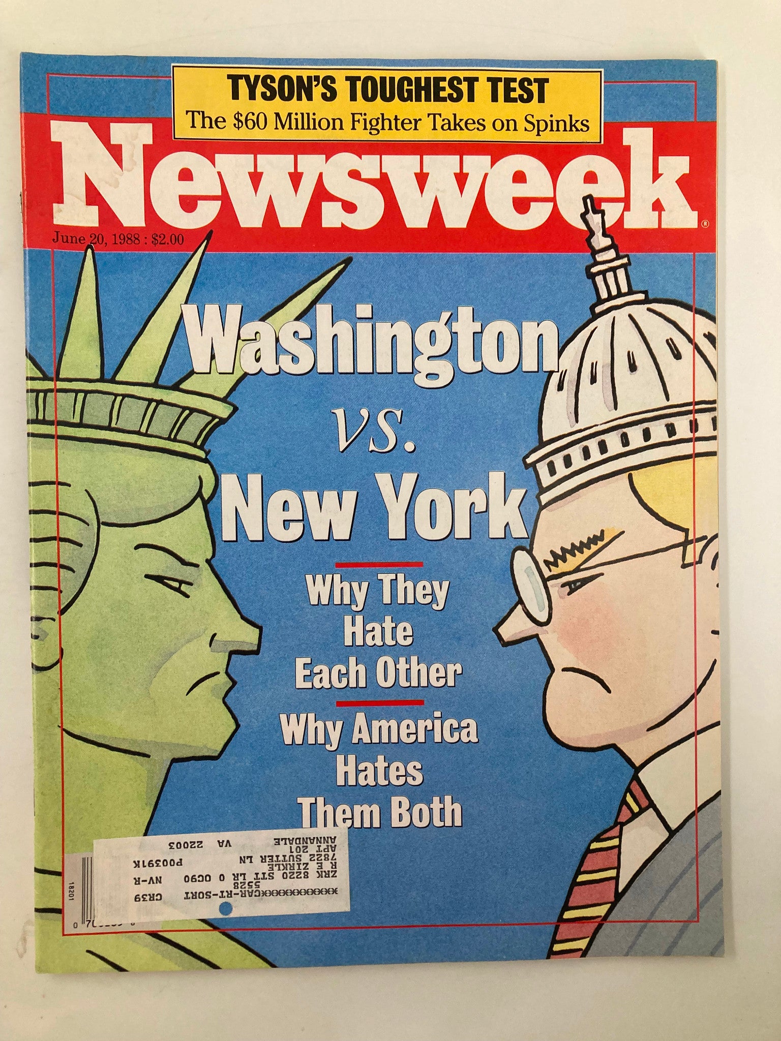 VTG Newsweek Magazine June 20 1988 Washington vs New York They Hate Each Other