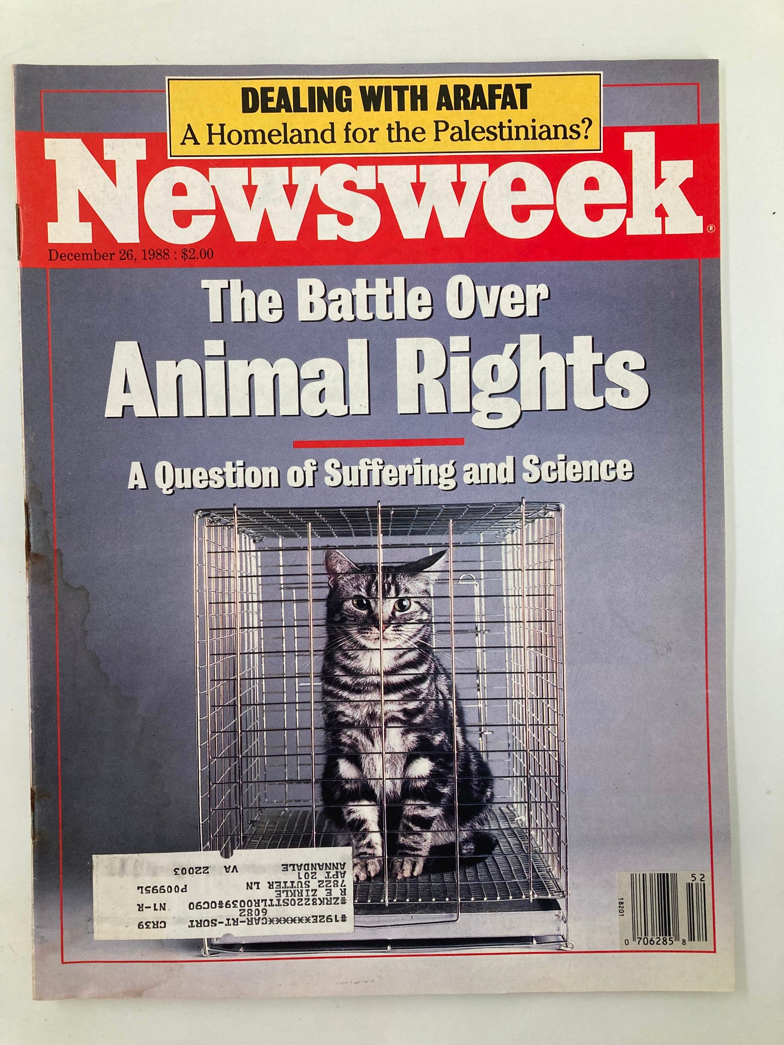 VTG Newsweek Magazine December 26 1988 The Battle Over Animal Rights