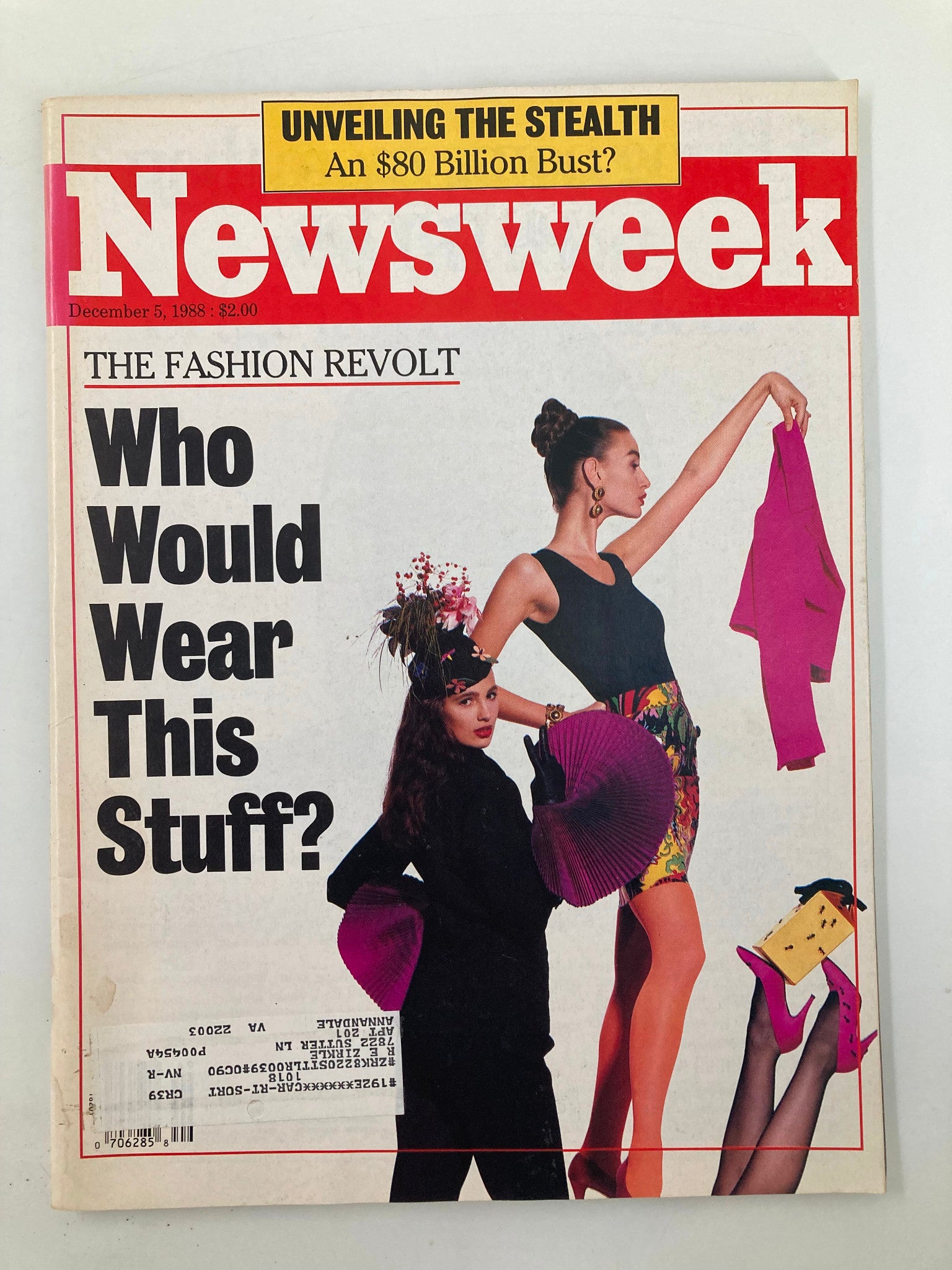 VTG Newsweek Magazine December 5 1988 The Fashion Revolt & Unveiling The Stealth