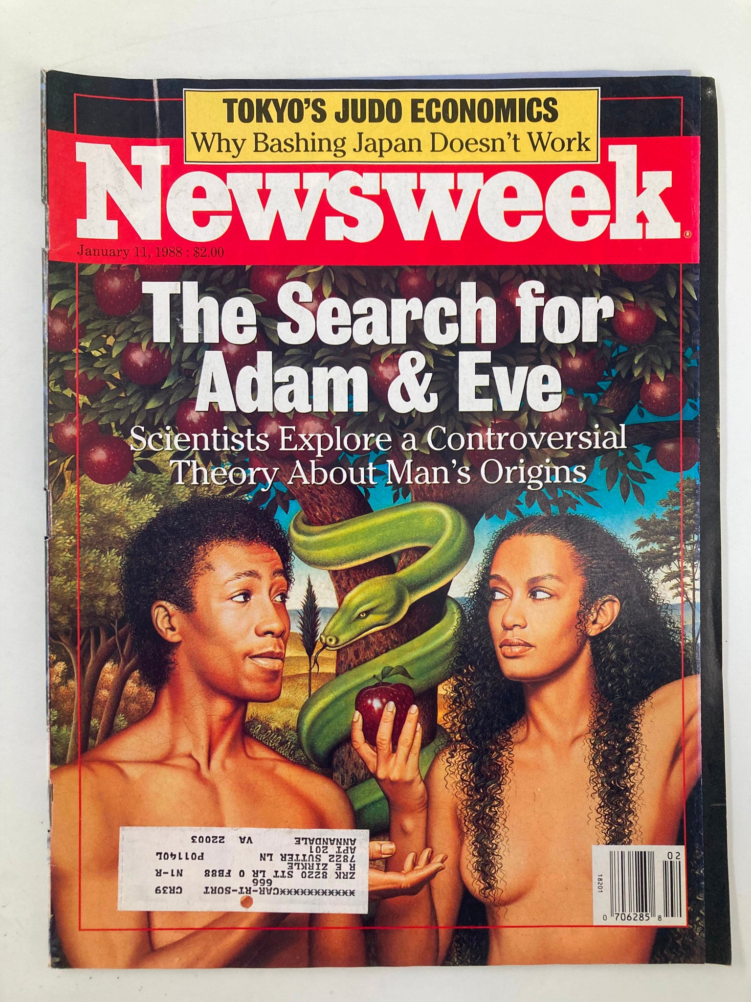 VTG Newsweek Magazine January 11 1988 The Search for Adam and Eve