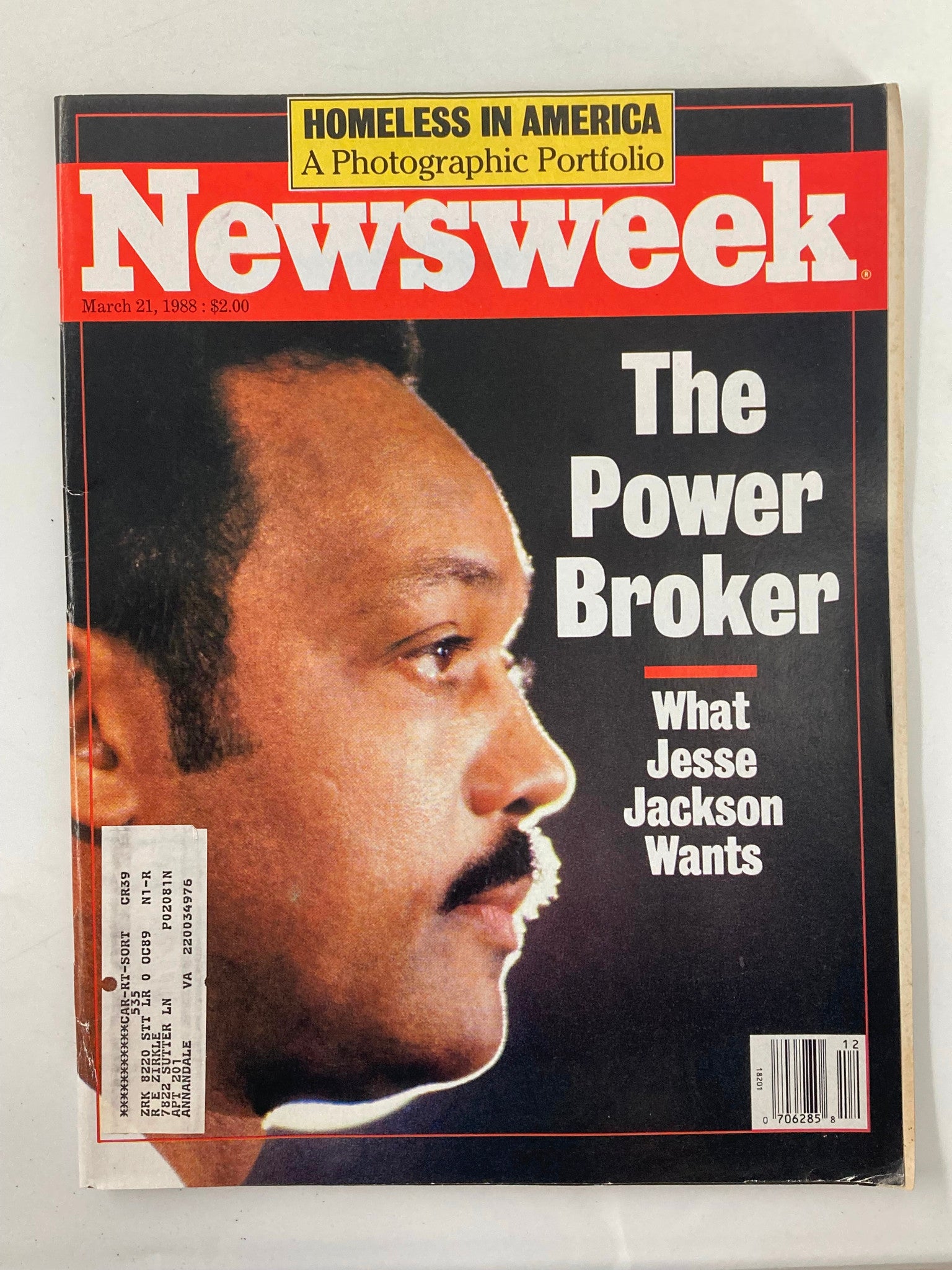 VTG Newsweek Magazine March 21 1988 Jesse Jackson The Power Broker