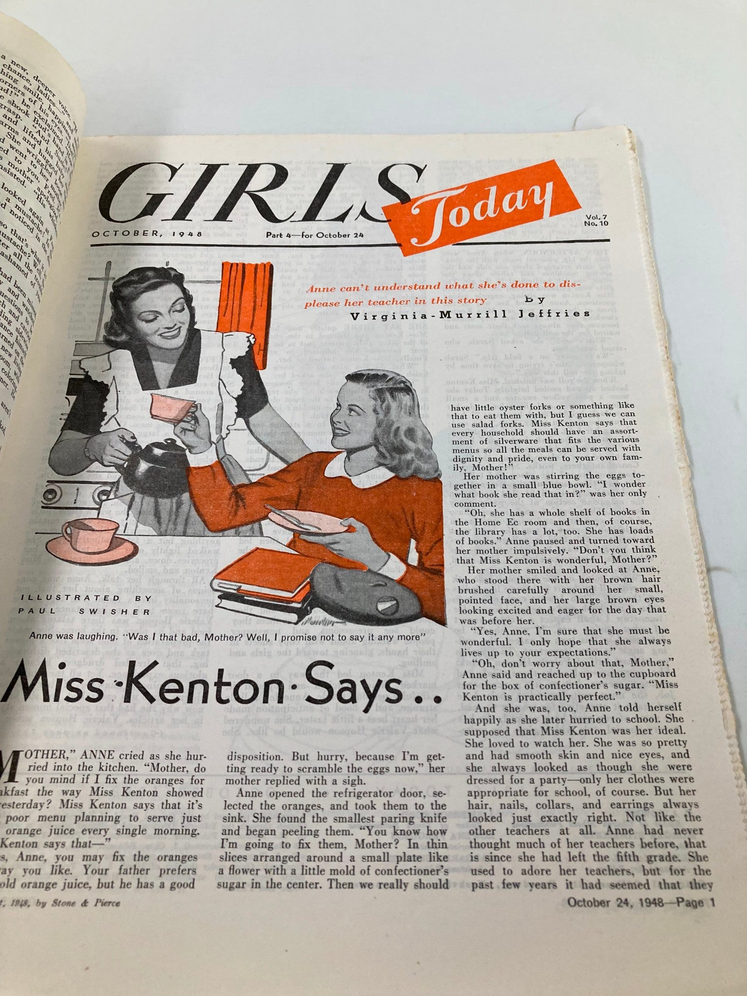 VTG Girls Today Magazine October 1948 Megaphone Magic No Label