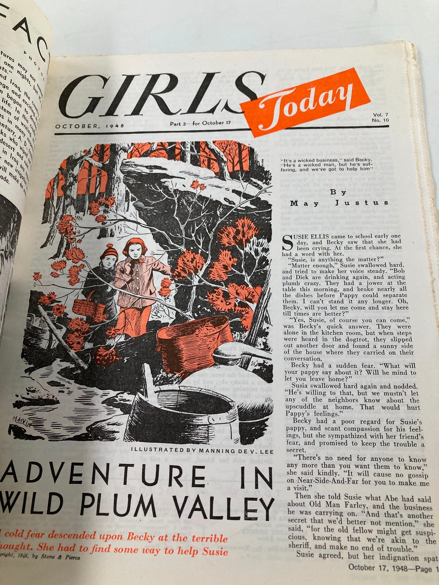 VTG Girls Today Magazine October 1948 Megaphone Magic No Label