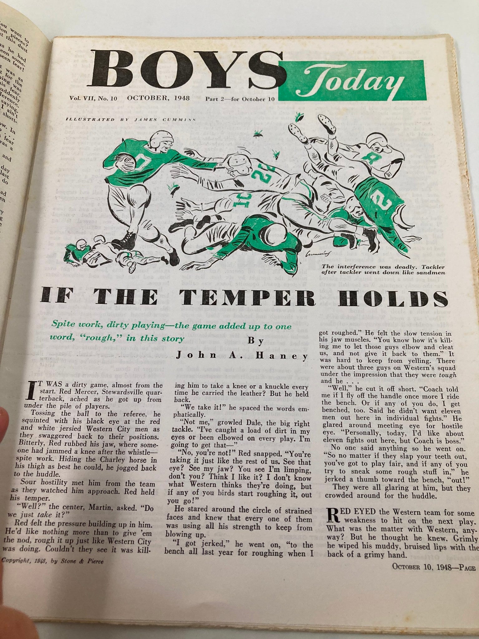 VTG Boys Today Magazine October 1948 Channel's Choice by CM Blackford No Label