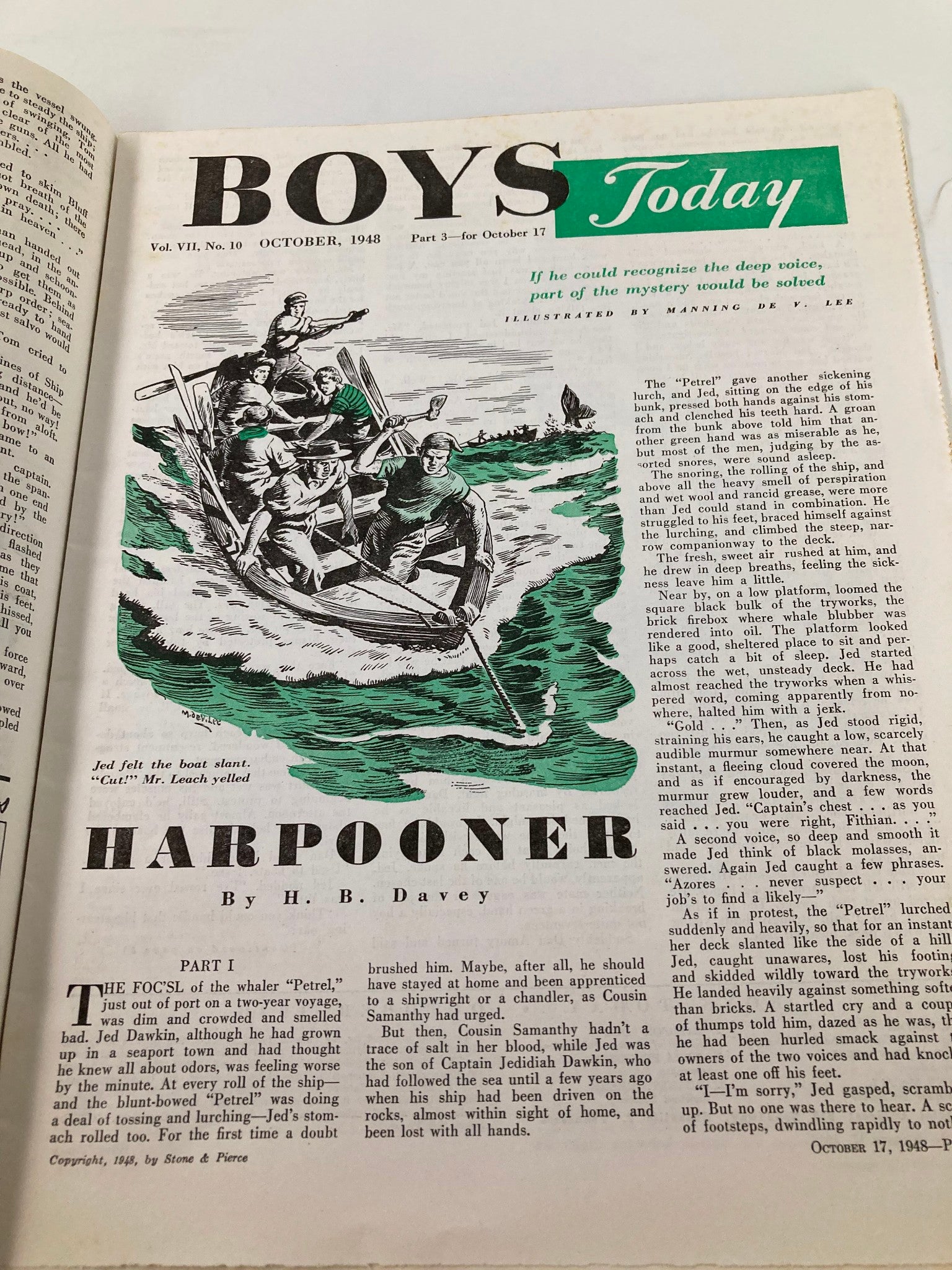 VTG Boys Today Magazine October 1948 Channel's Choice by CM Blackford No Label