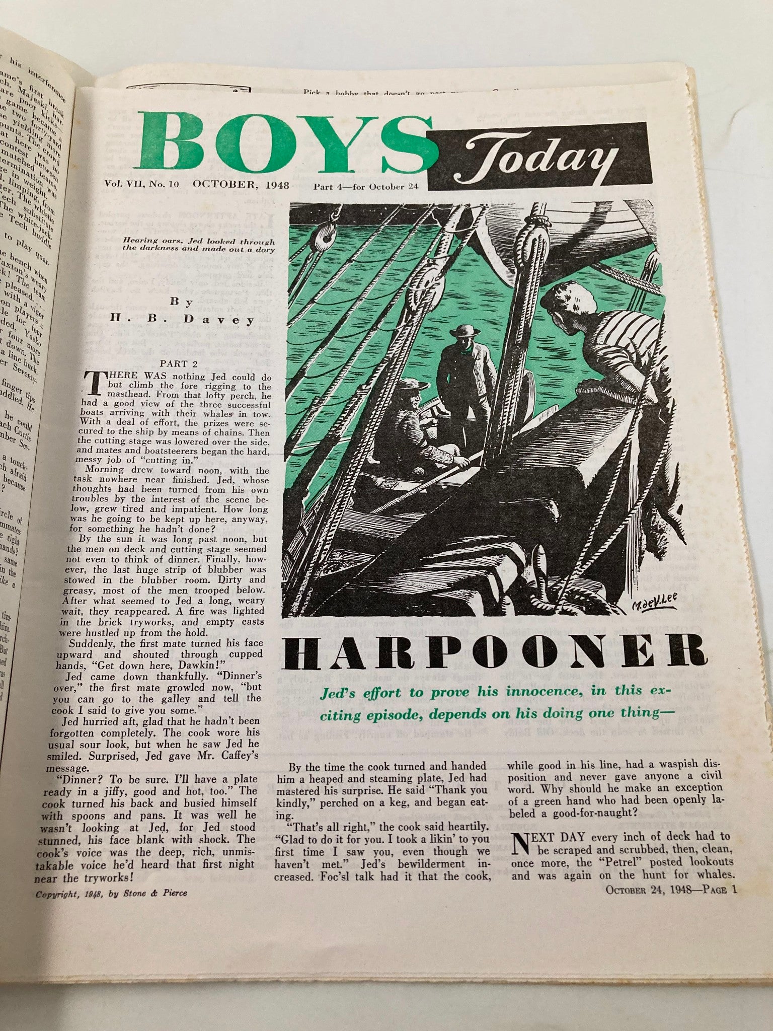 VTG Boys Today Magazine October 1948 Channel's Choice by CM Blackford No Label