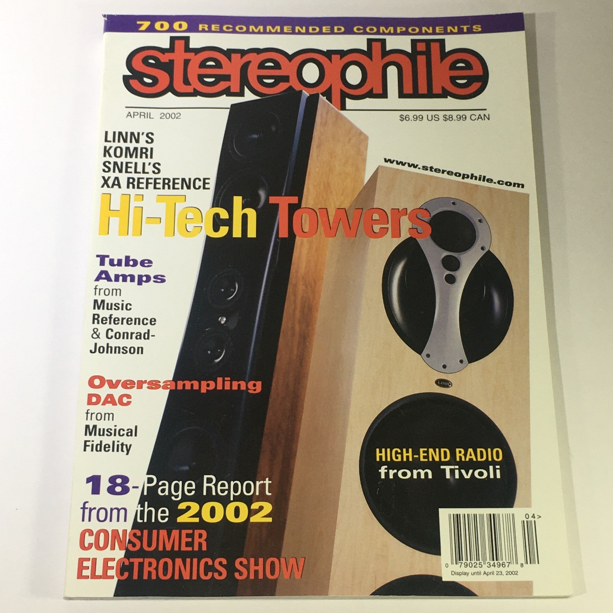 Stereophile Magazine April 2002 - Conrad-Johnson Tube Amps / Linn & Komri Tower