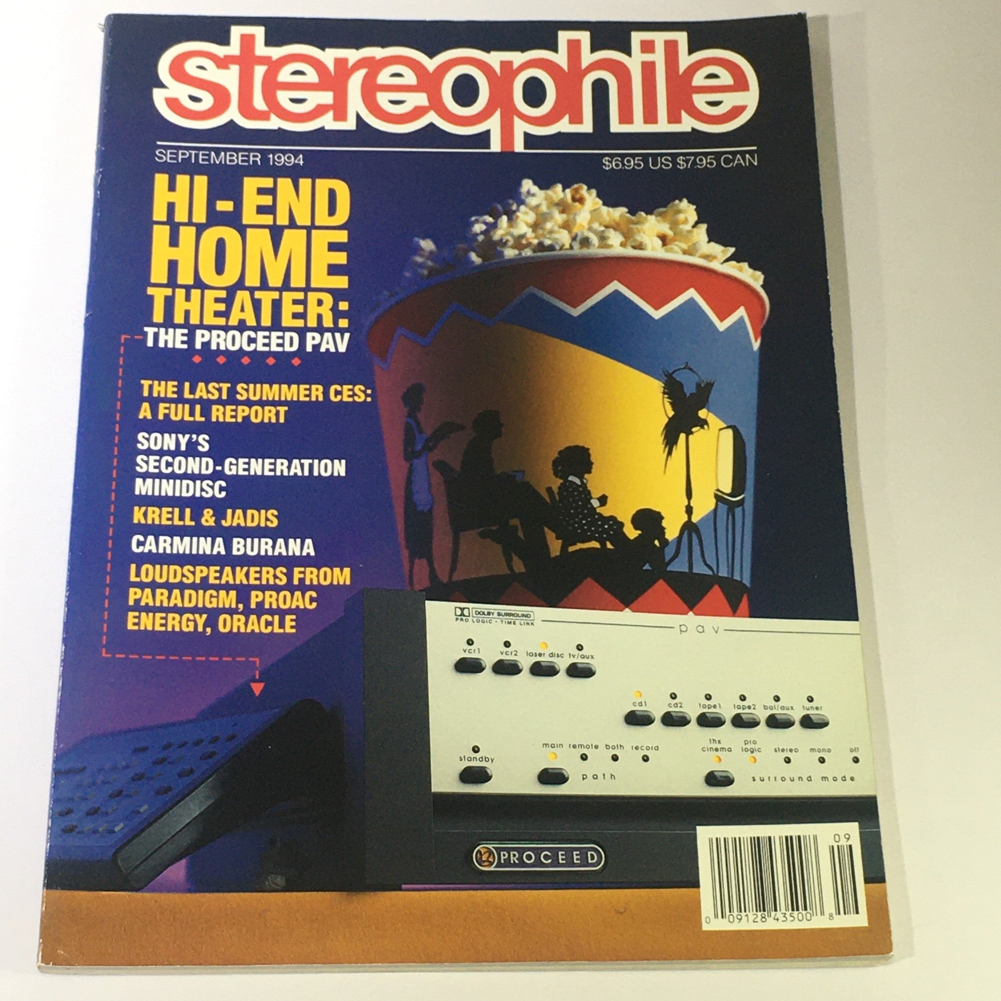 Stereophile Magazine September 1994 - Krell & Jadis / Carmina Burana / Newsstand