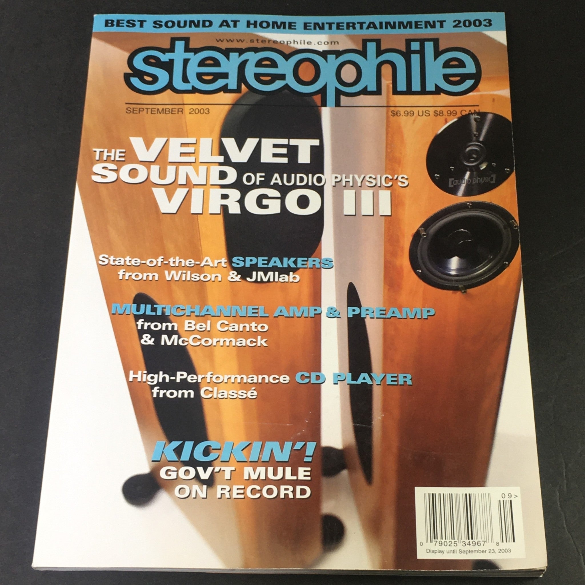 Stereophile Magazine September 2003 - Virgo III Velvet Sound / Bel Canto AMP