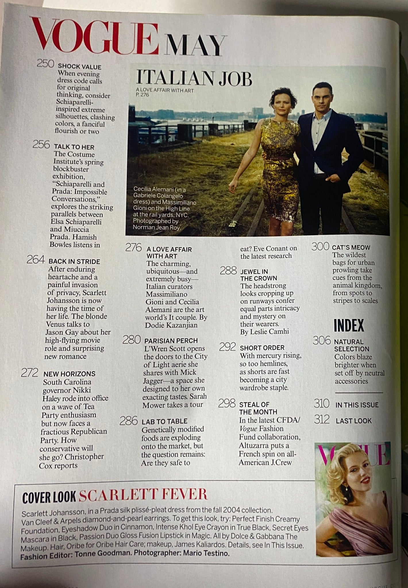 Vogue Magazine May 2012 page presenting an article about an Italian theme featuring stylish photography and fashion insights, appealing to Vogue aficionados.