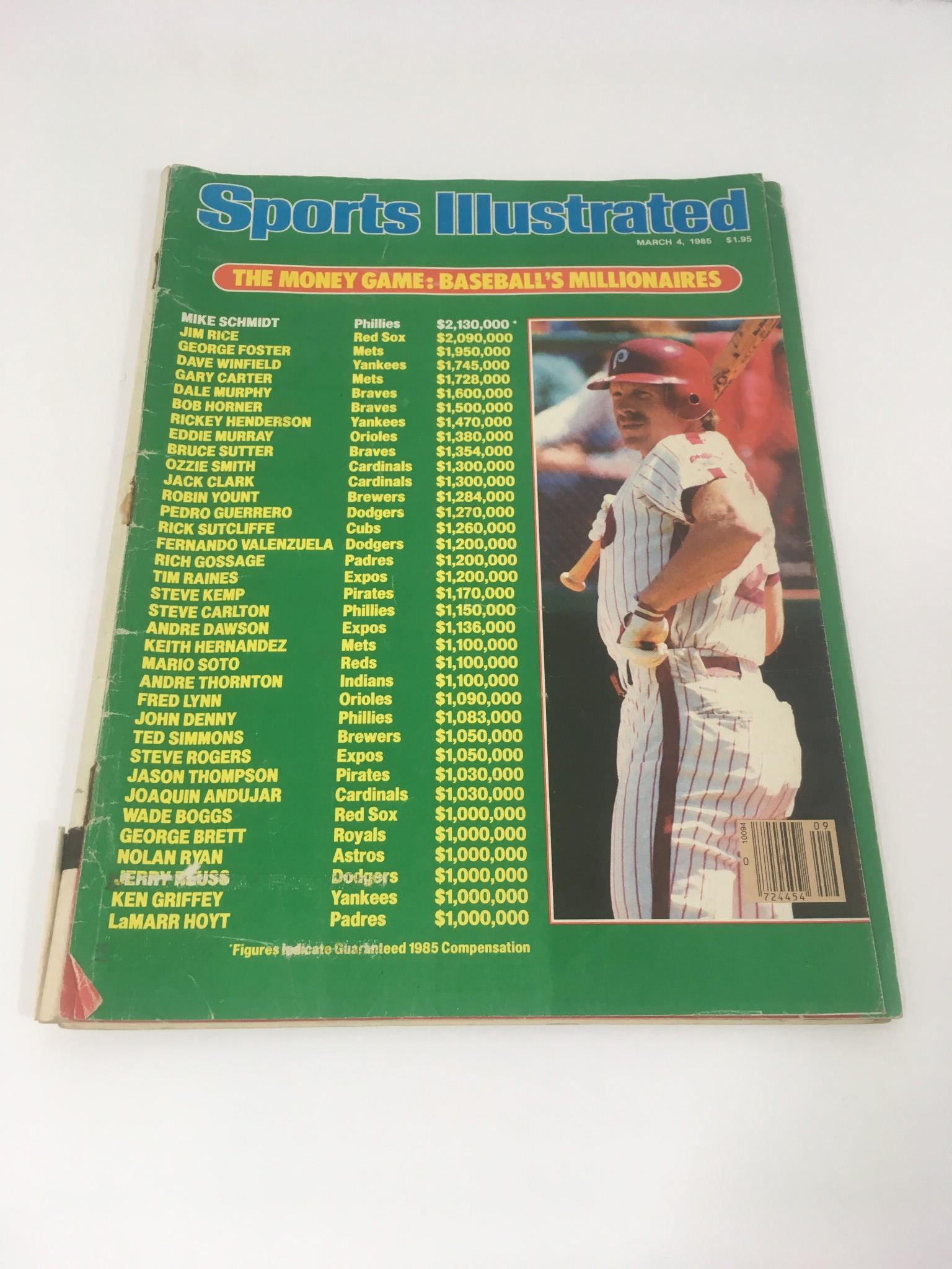 Spors Illustrated March 4 1985 The Money Game: Baseball's Millionaires Magazine