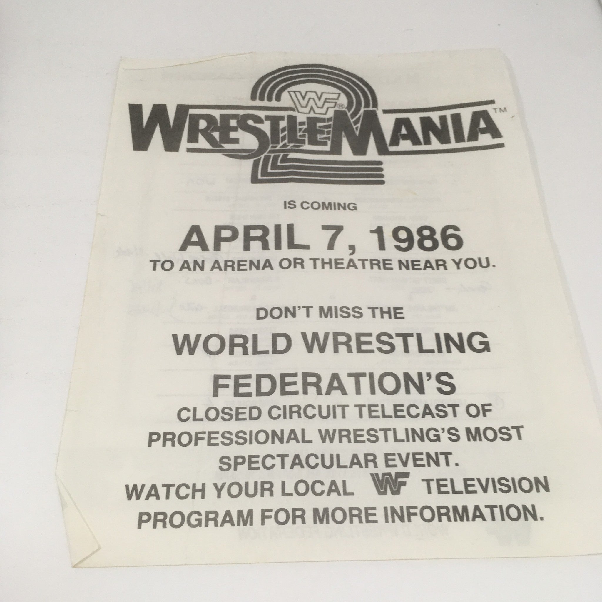 WWF WrestleManiaHulk Hogan & Mr.T WWE official Program