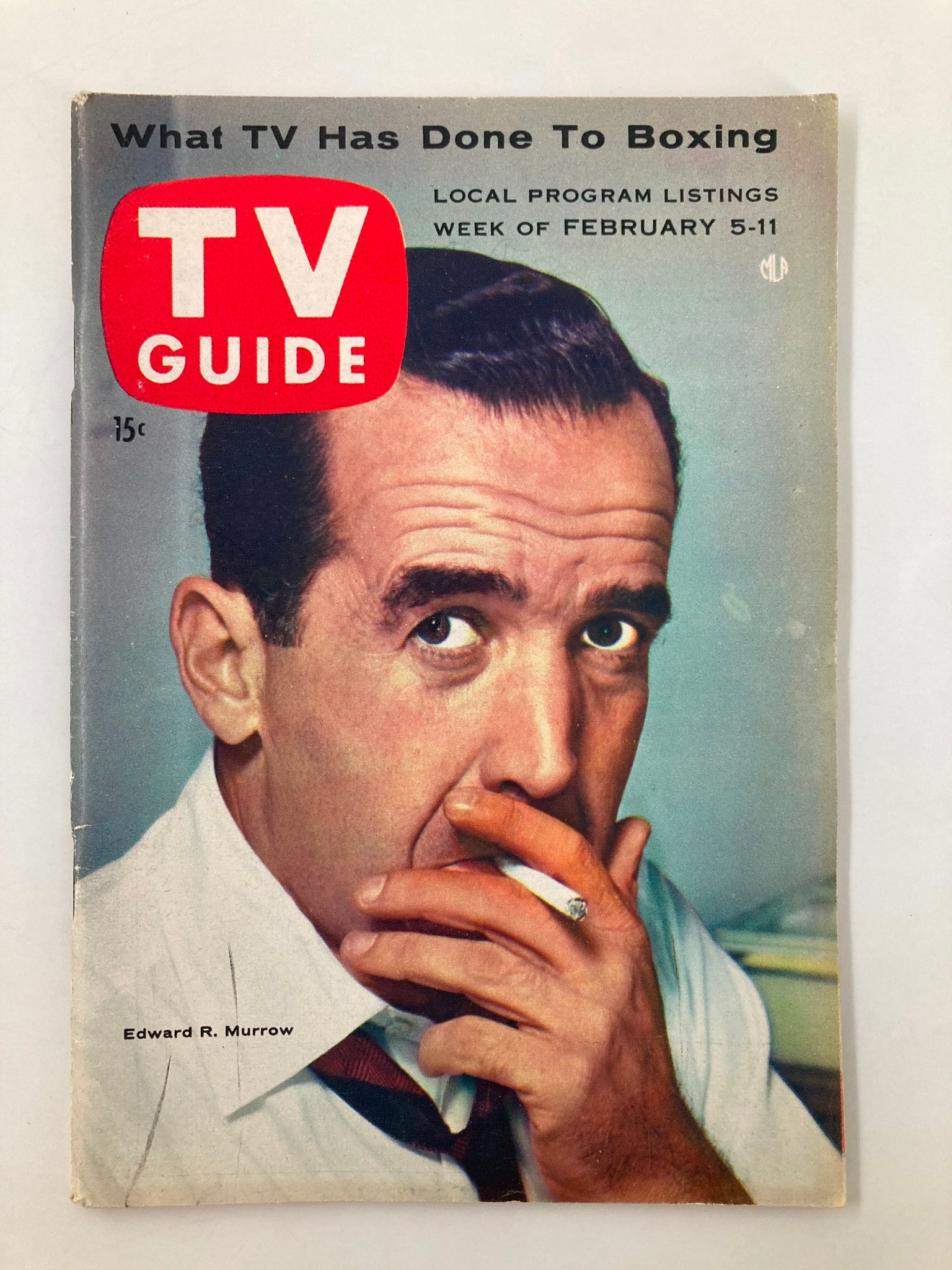 TV Guide Magazine February 5 1955 Edward R. Murrow New England Edition No Label