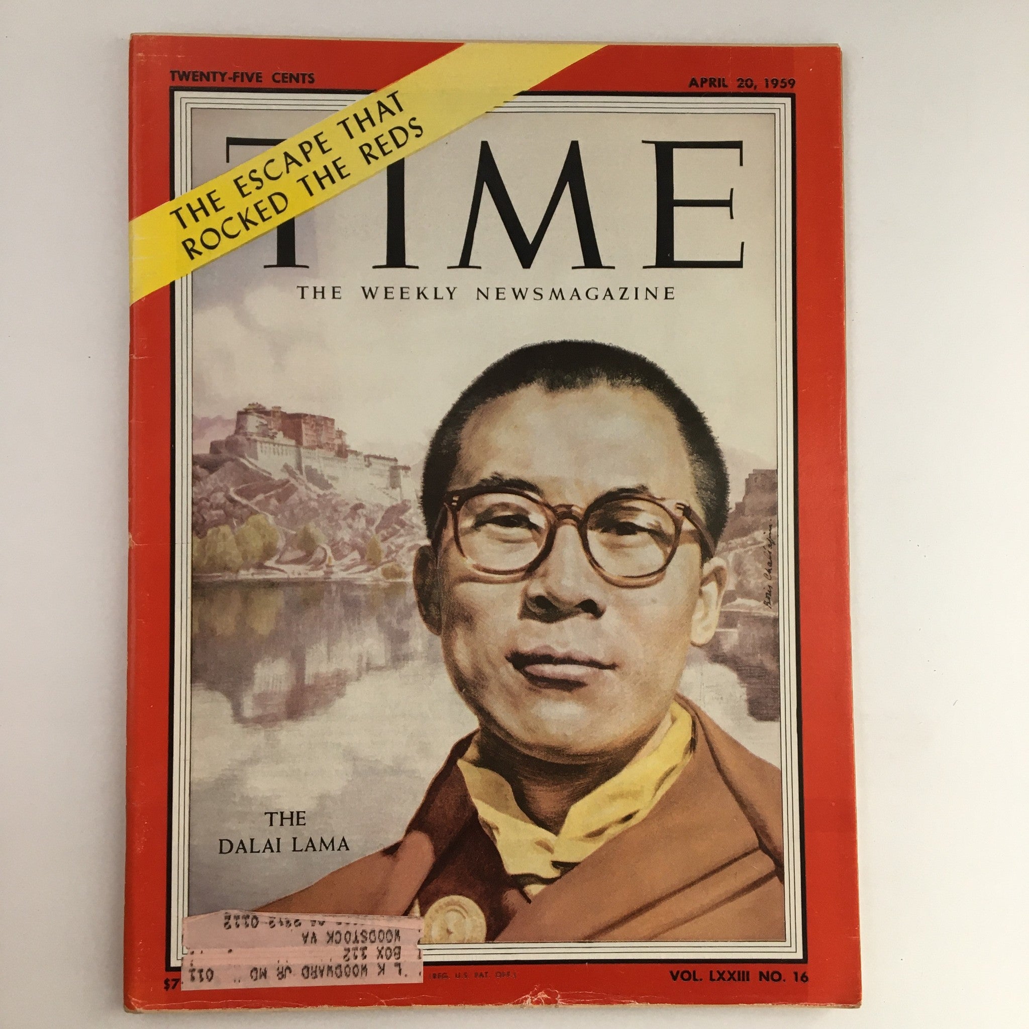 Time Magazine April 20 1959 Vol. 73 No. 16 Dalai Lama, Escape Rocked The Reds